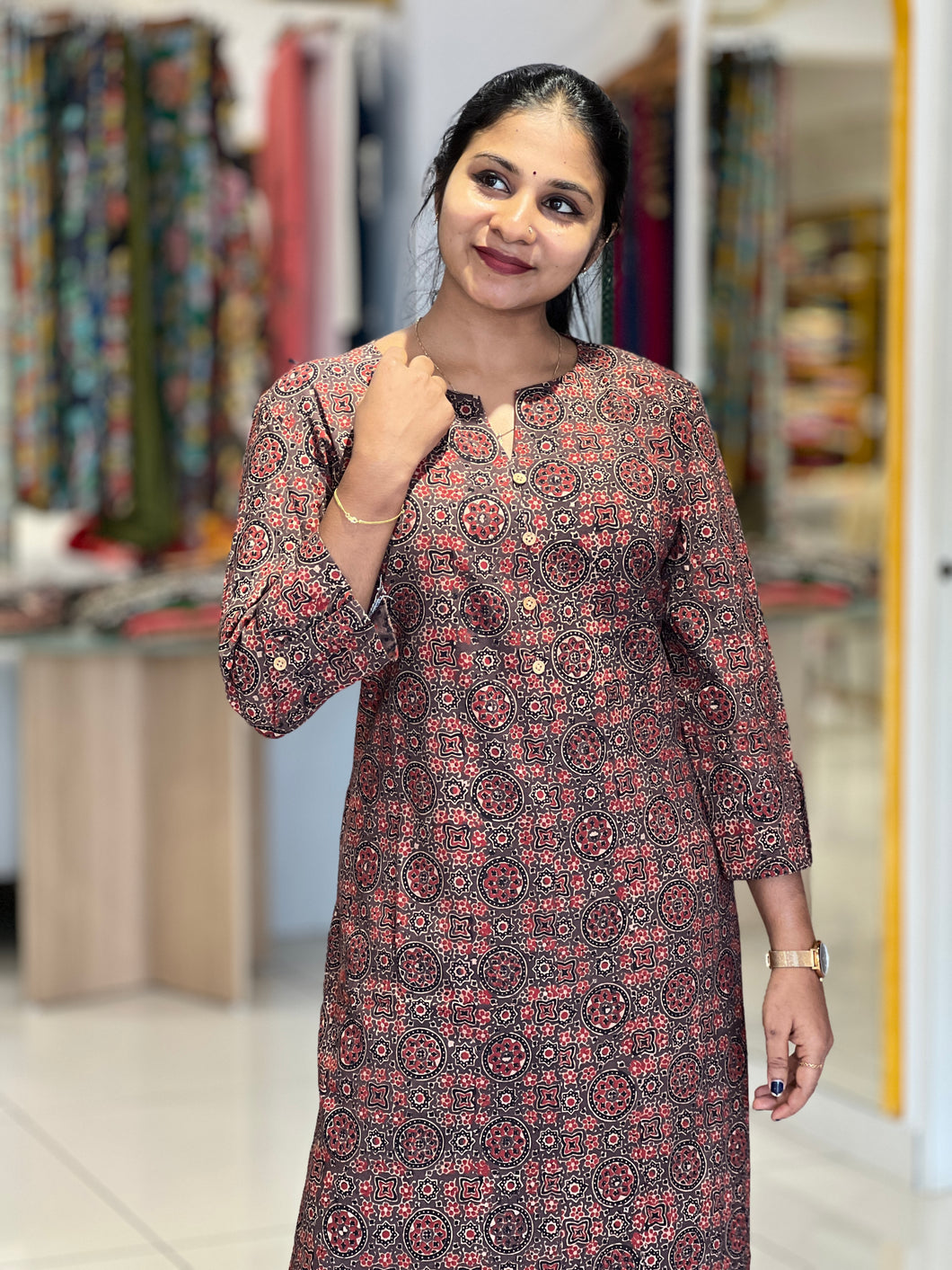 Block Printed Cotton Kurta | DNT292