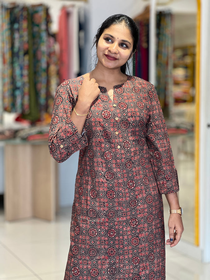 Block Printed Cotton Kurta | DNT292