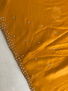 Cut Beads & Embroidery Border Pattern Satin Georgette Saree | ISP137