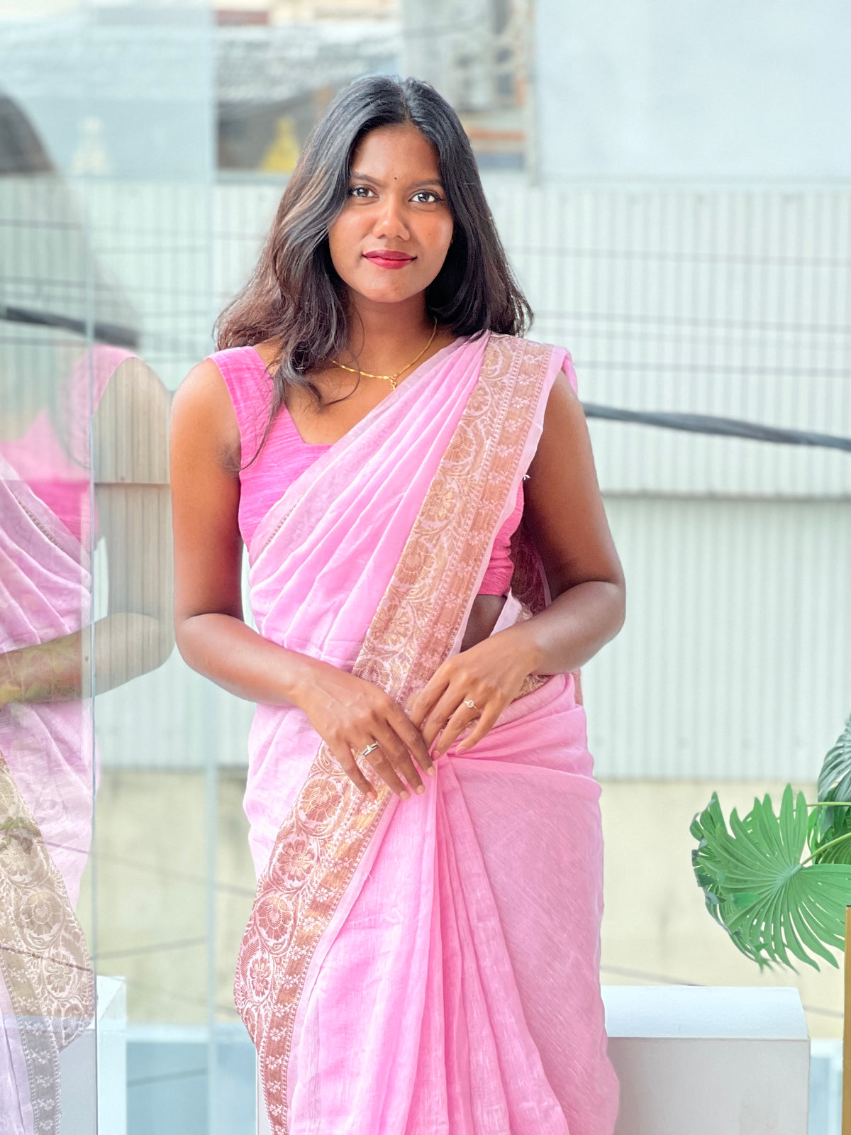 Banarasi Bordered Chanderi Finish Saree | AHD1988