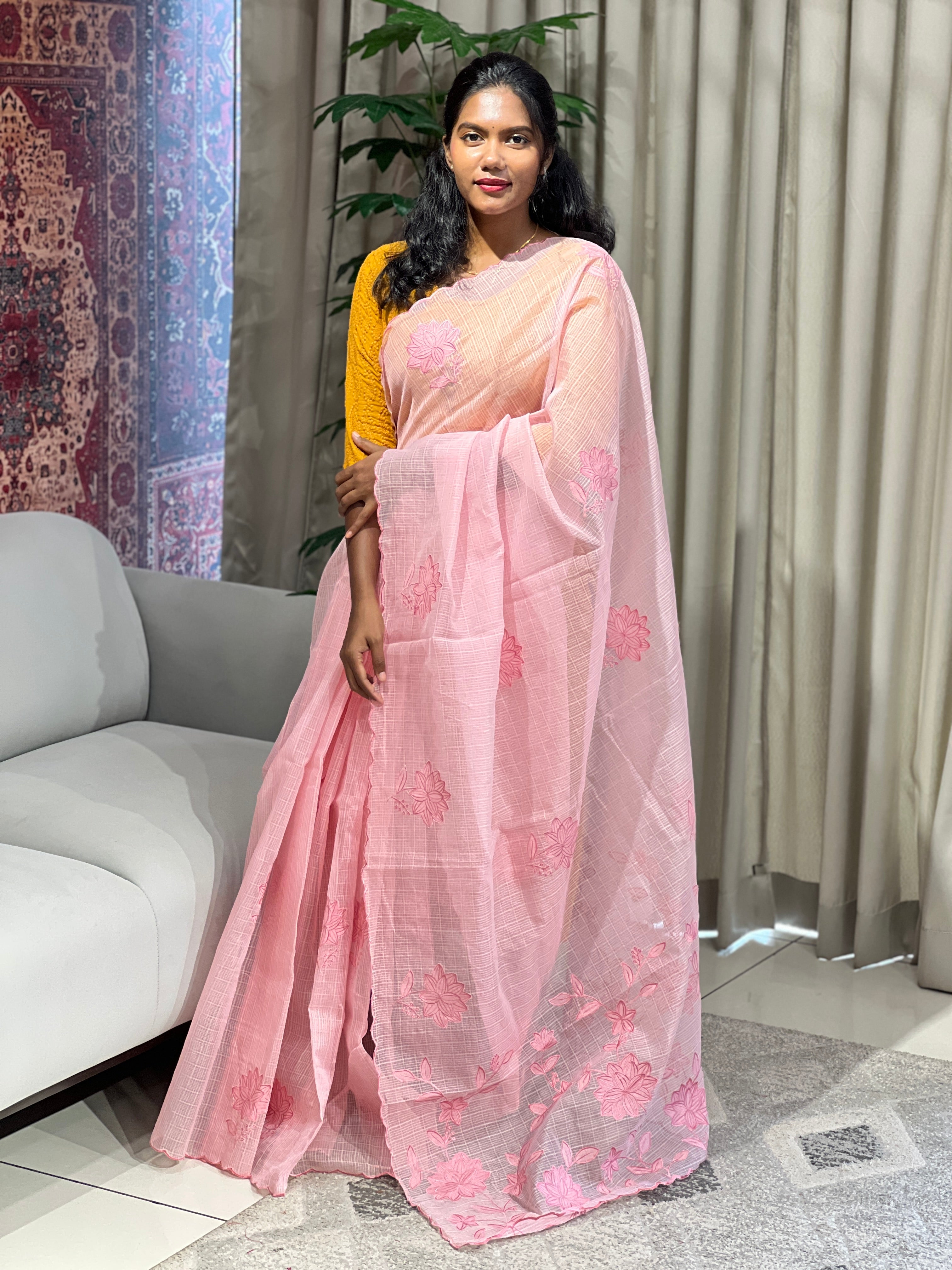 Floral Applique Detailing Kota Saree | BLD1623
