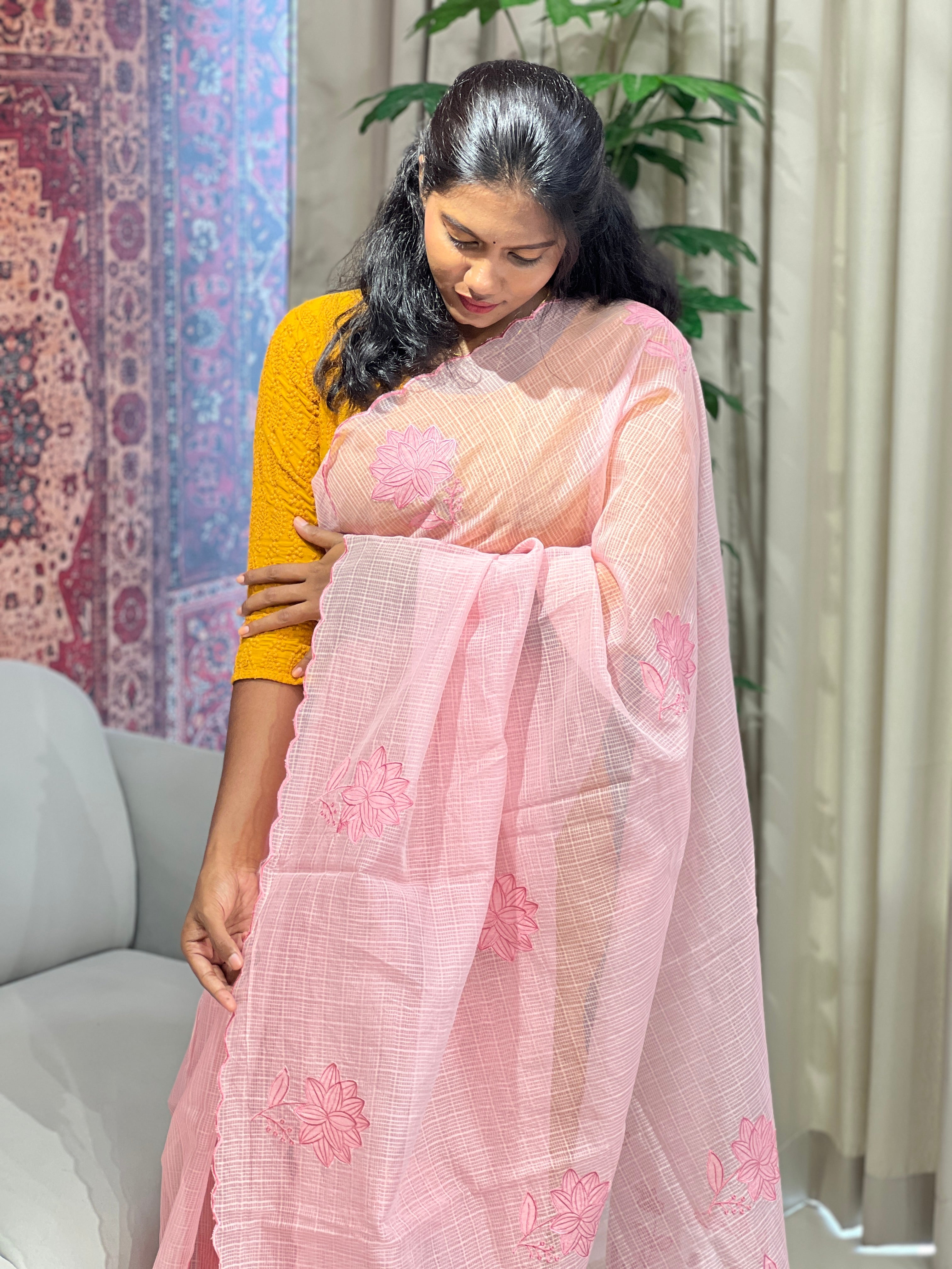 Floral Applique Detailing Kota Saree | BLD1623