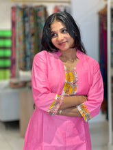 Cotton Patch Detailed Chanderi Finish Kurta | DNT315