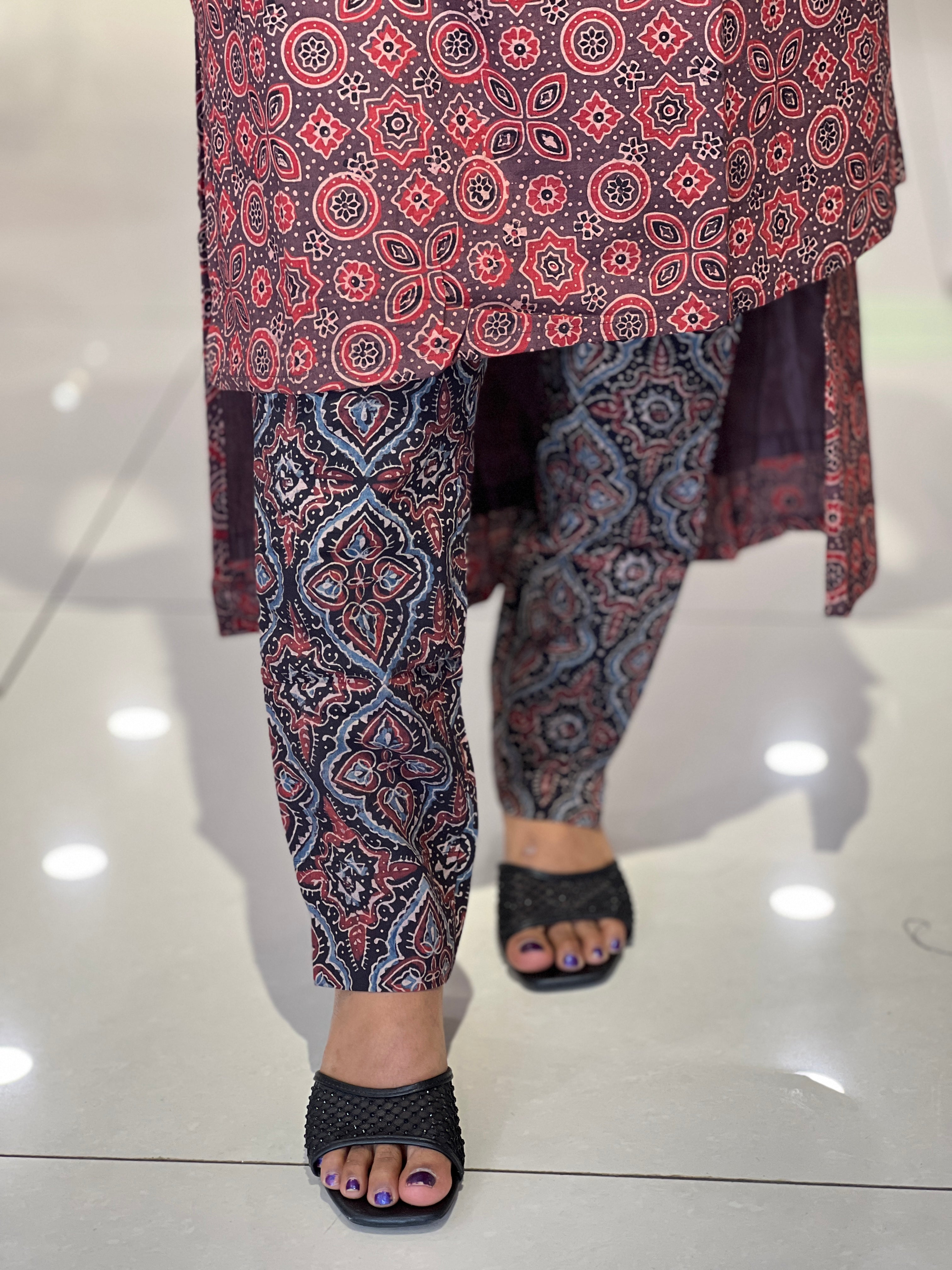 Ajrak Printed Cotton Kurta Top & Bottom | DNT207