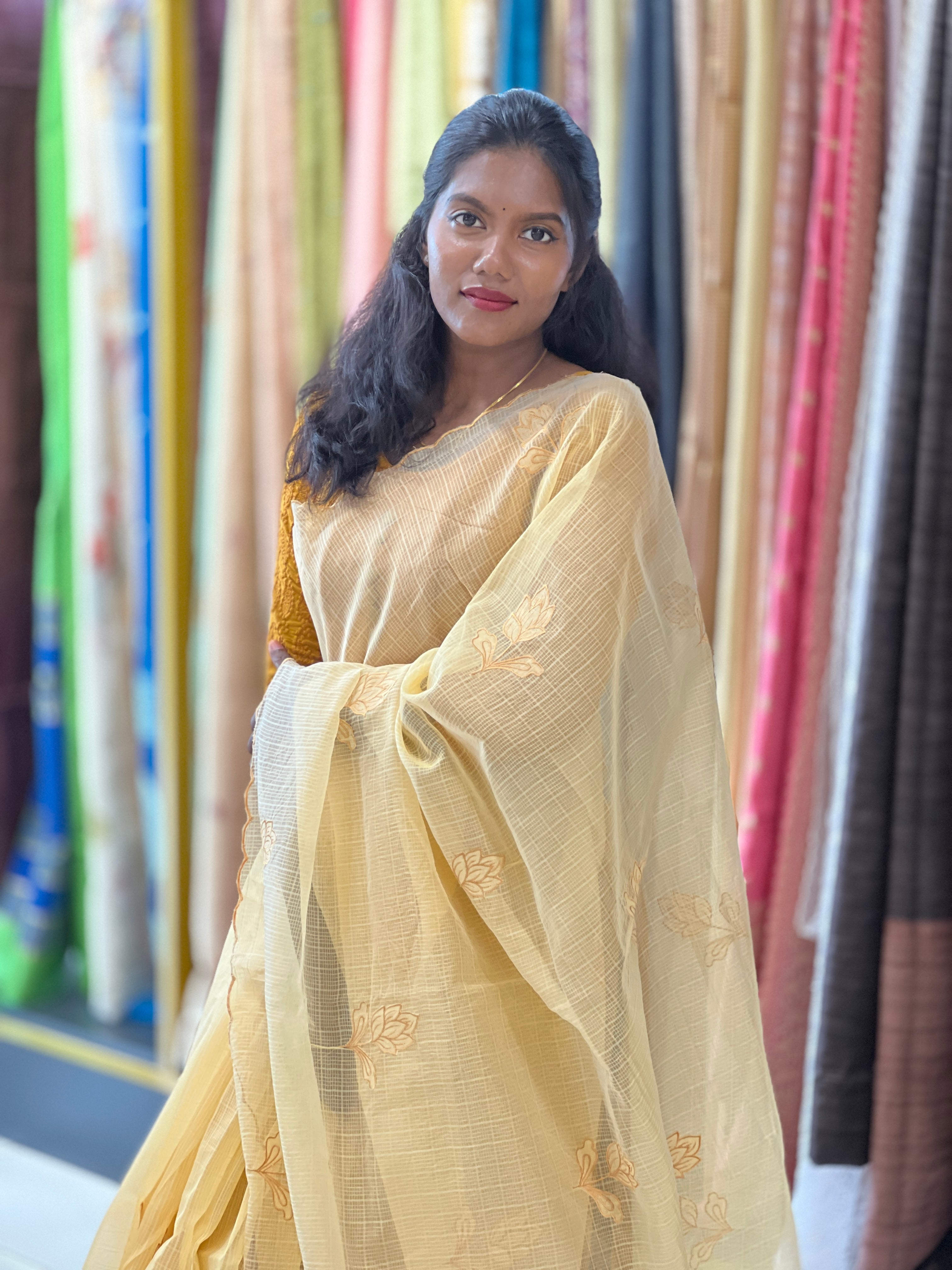 Floral Applique Detailing Kota Saree | BLD1630
