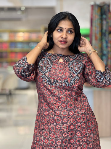 Ajrak Printed Cotton Kurta Top & Bottom | DNT207