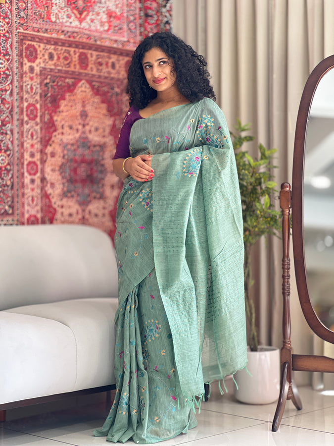 Embroidery Basbara Silk Saree | DLS300