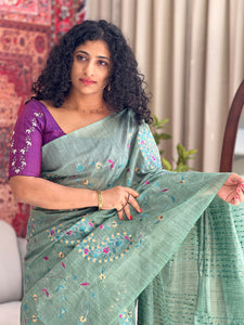 Embroidery Basbara Silk Saree | DLS300