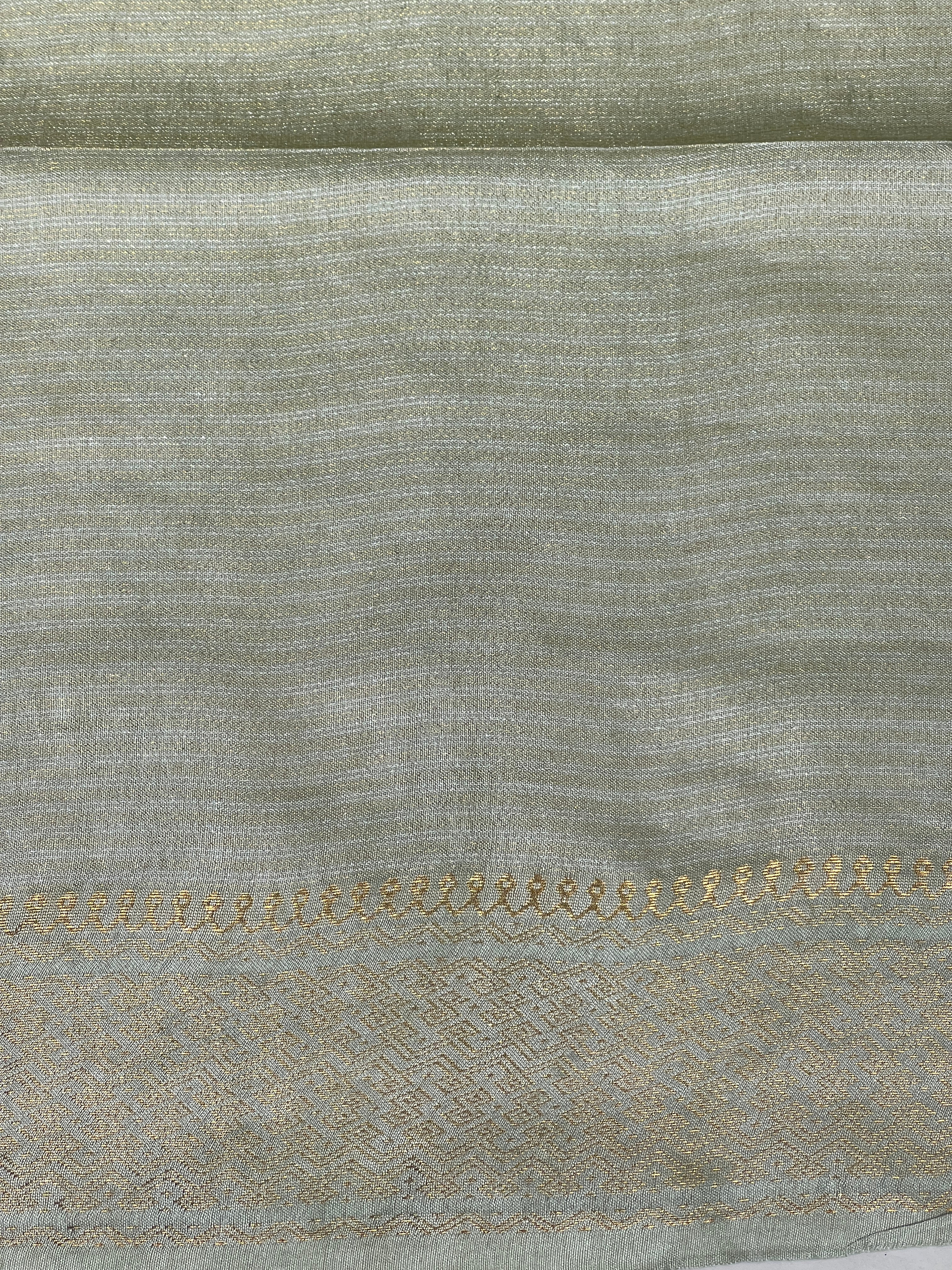 Zari Woven Stripe Patterned Tissue Semi Silk Saree | PF1096