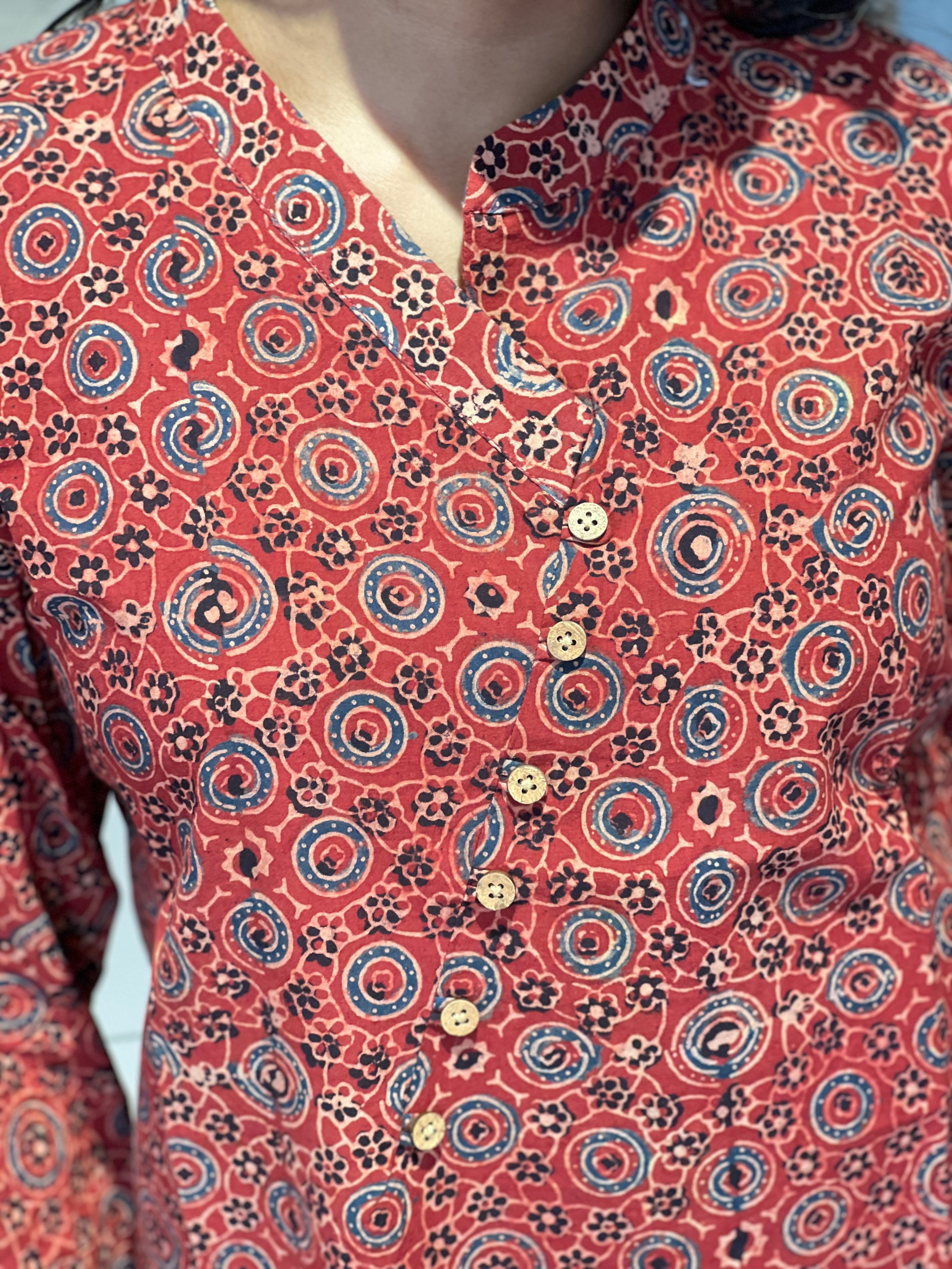 Ajrak Print Patterned Cotton Kurta | DNT301