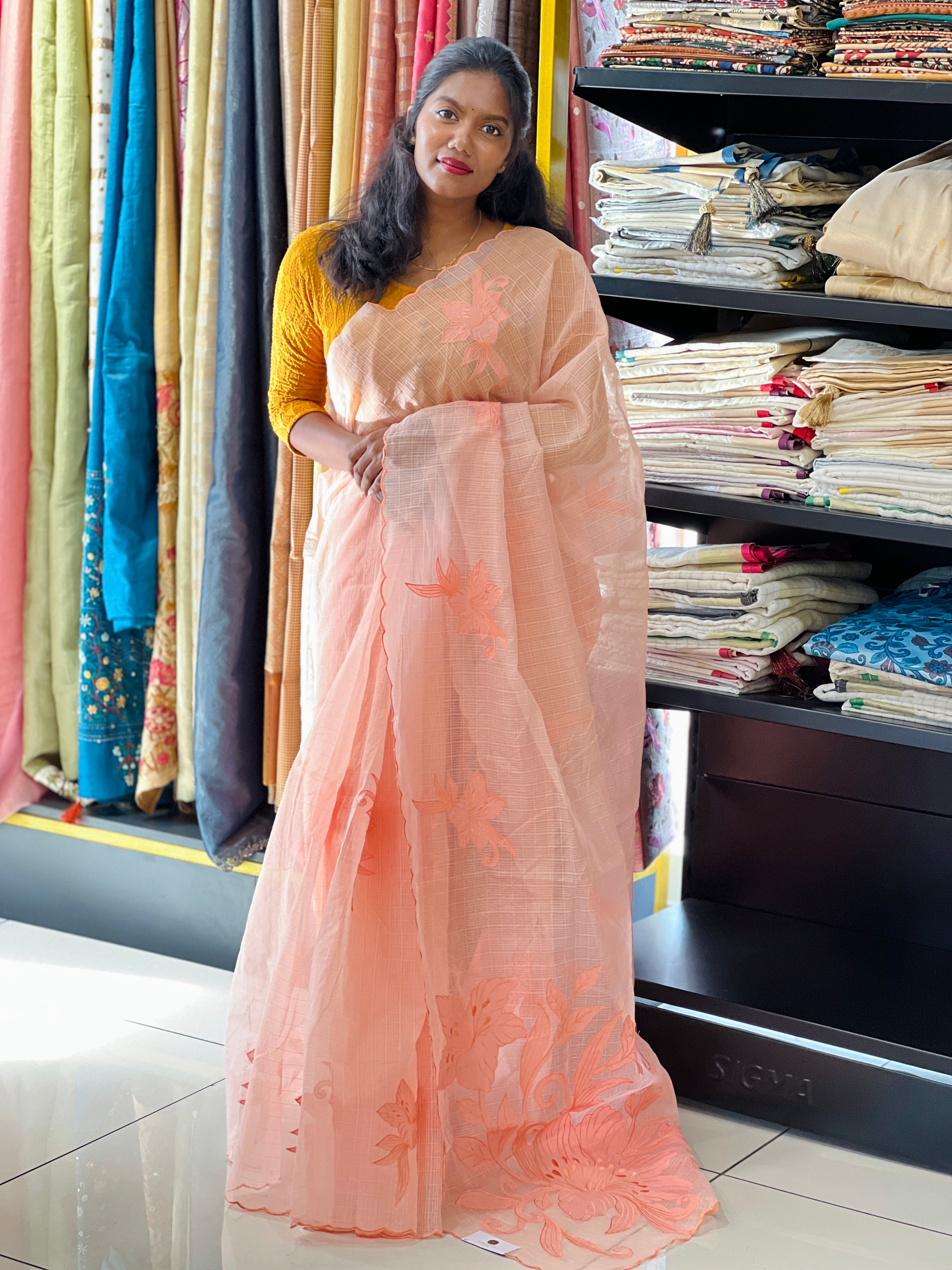 Floral Applique Detailed Kota Saree | BLD1626
