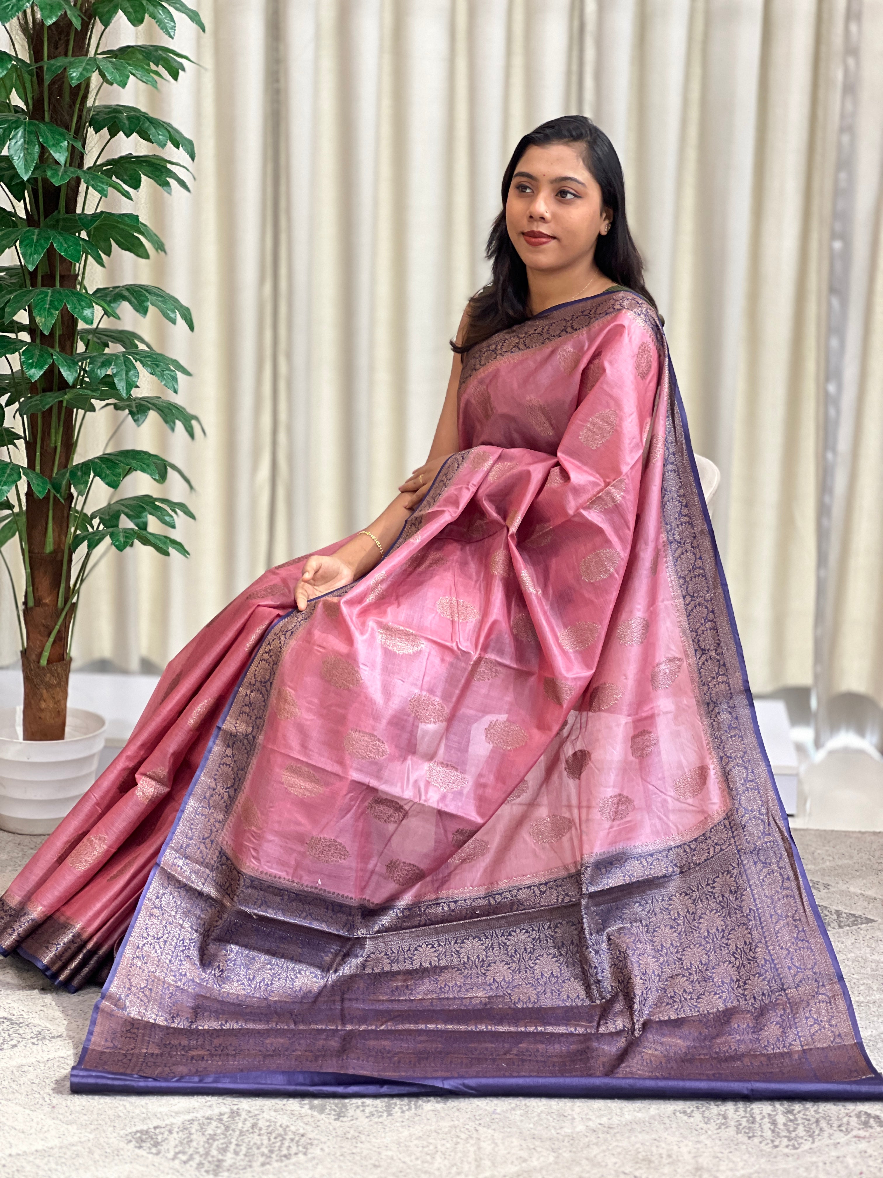 Buta Woven Pattern Banarasi Tussar Saree | ZSS137