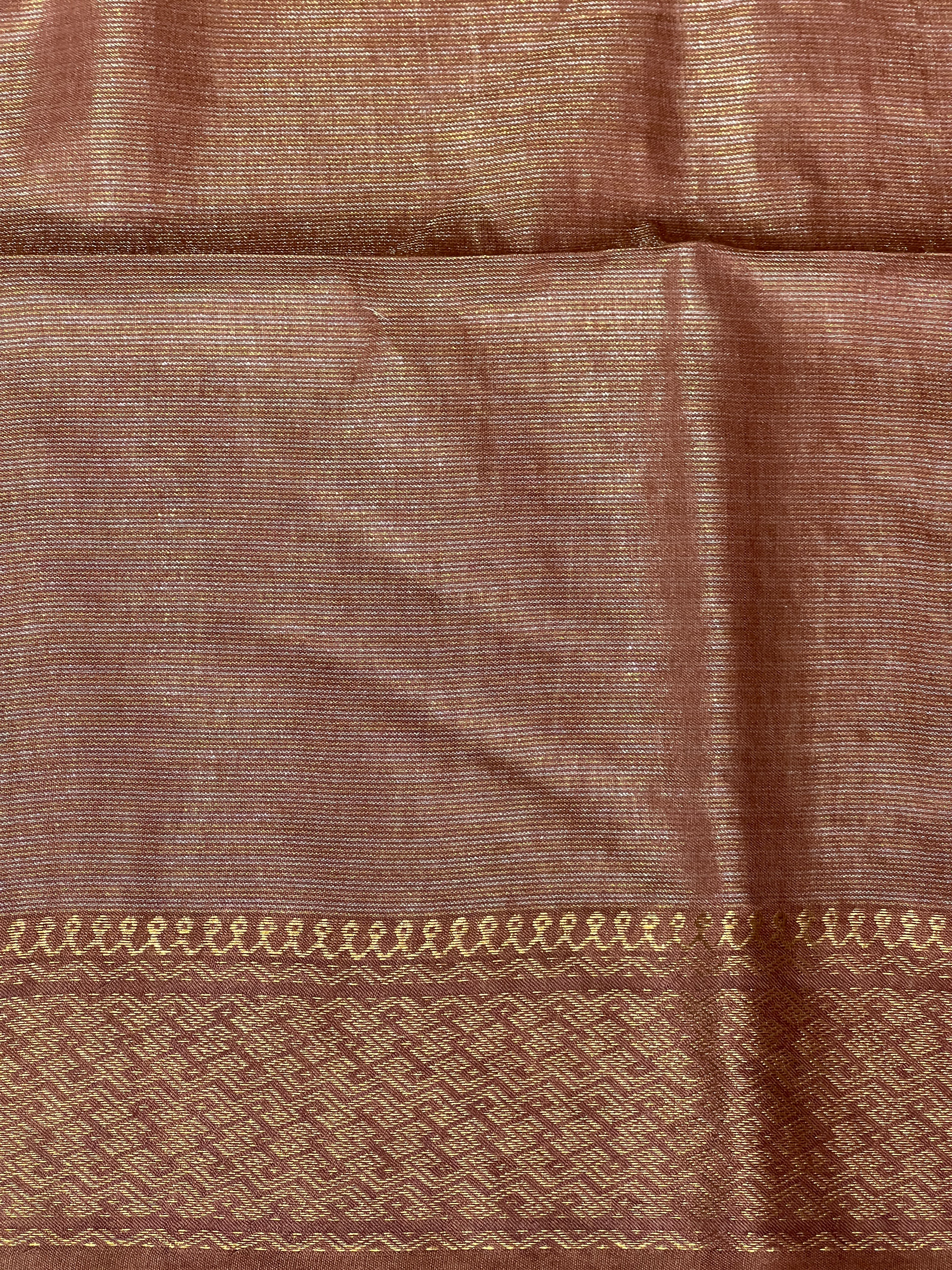 Zari Woven Stripe Patterned Tissue Semi Silk Saree | PF1093