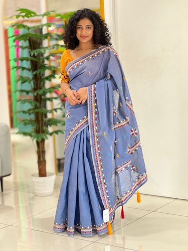 Hand Embroidery Chanderi Saree | RP524