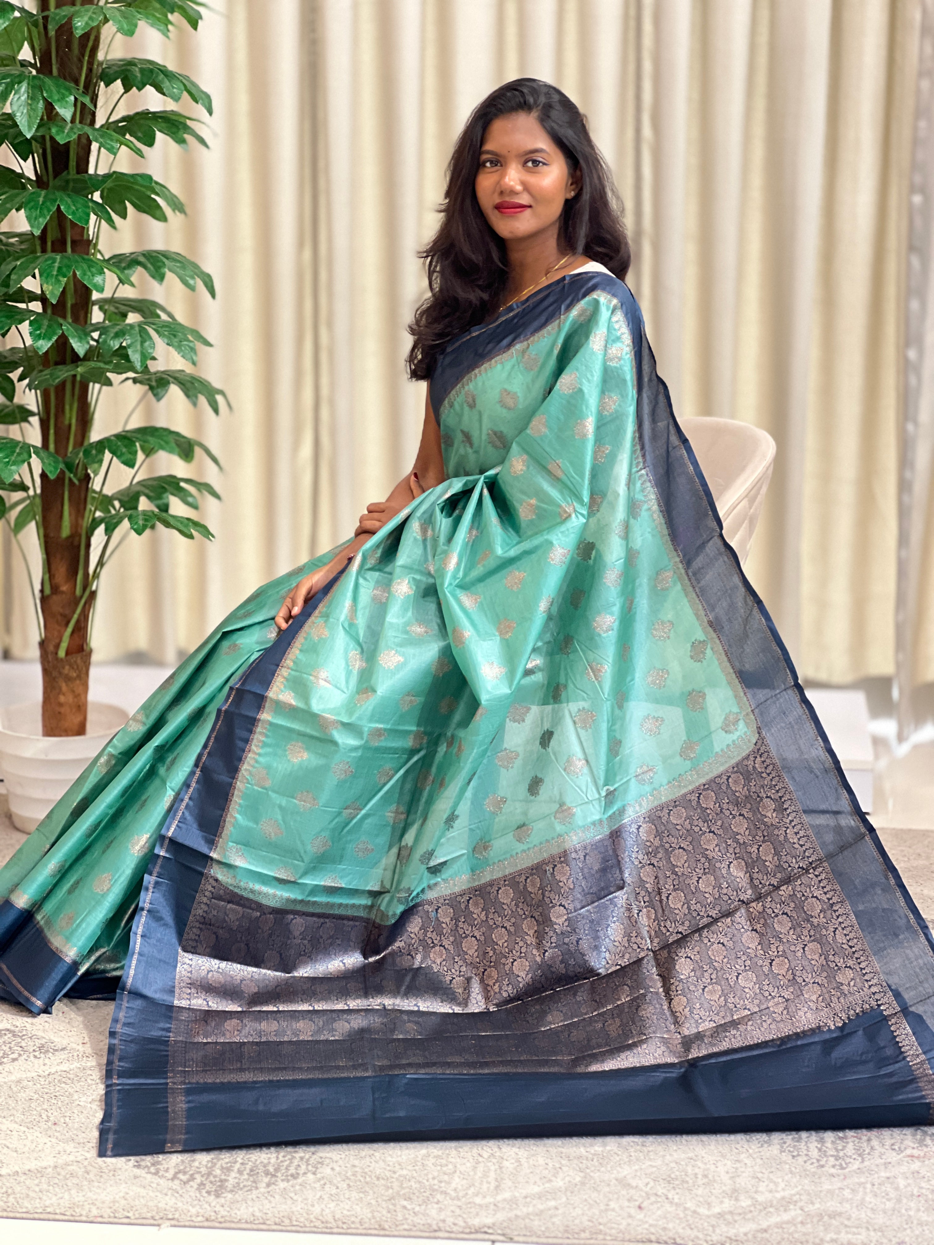 Buta Woven Pattern Banarasi Tussar Saree | GA106