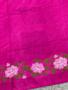 Geometrical Weaving Bhagalpuri Linen Saree | NHH223