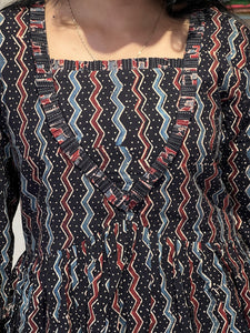 Block Printed Cotton A-Line Kurta | DNT333