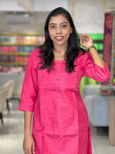 Pin Tuck Detailed Chanderi Finish Kurta | DNT319