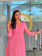 Banarasi Weaved Georgette A-Line Kurta | DNT331