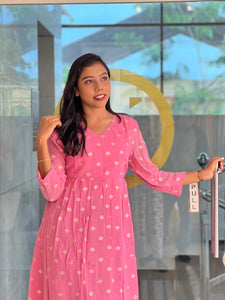 Banarasi Weaved Georgette A-Line Kurta | DNT331