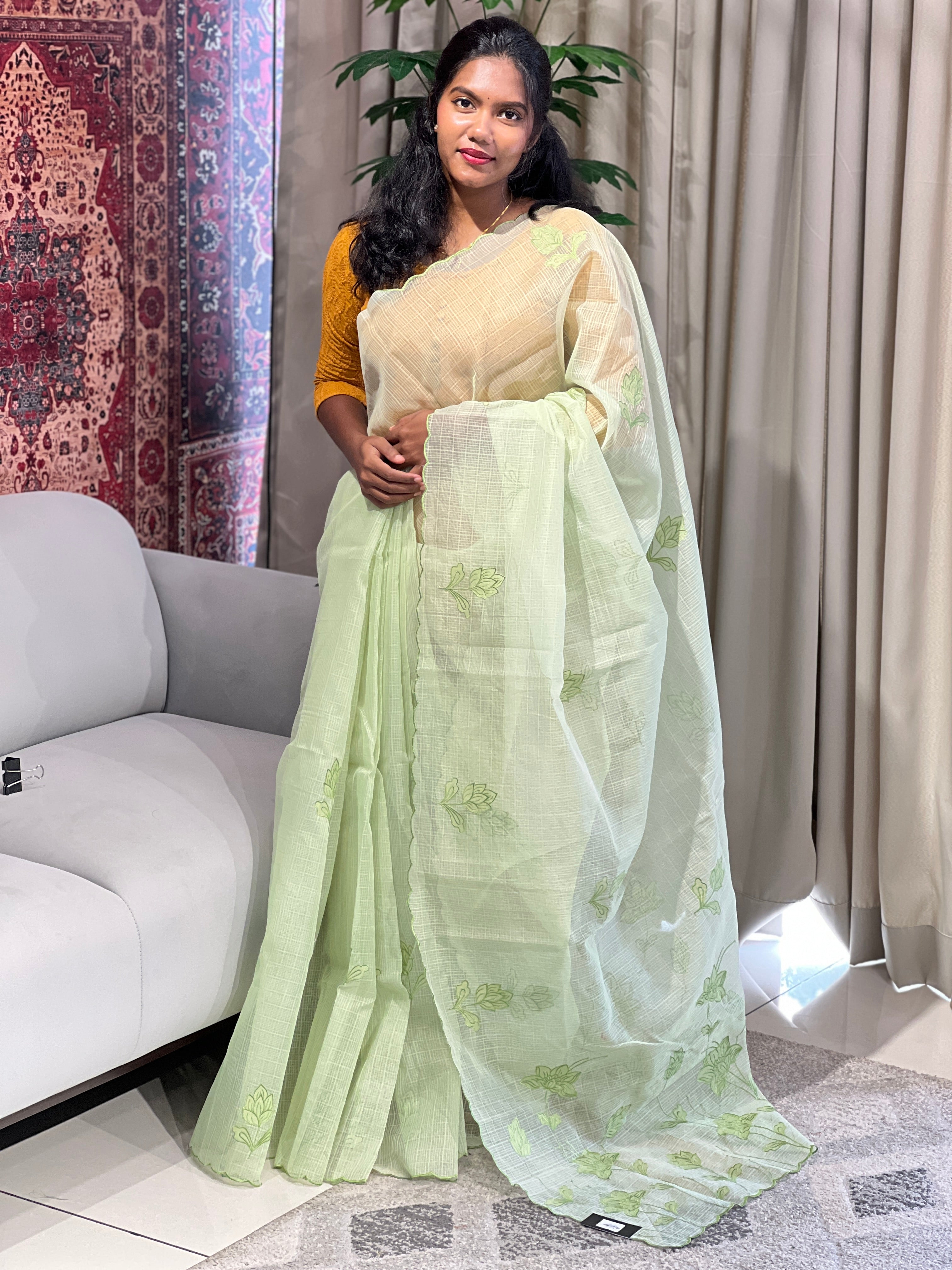 Floral Applique Detailing Kota Saree | BLD1632