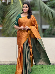 Jacquard Weaving Pattern Semi Silk Saree | TR116