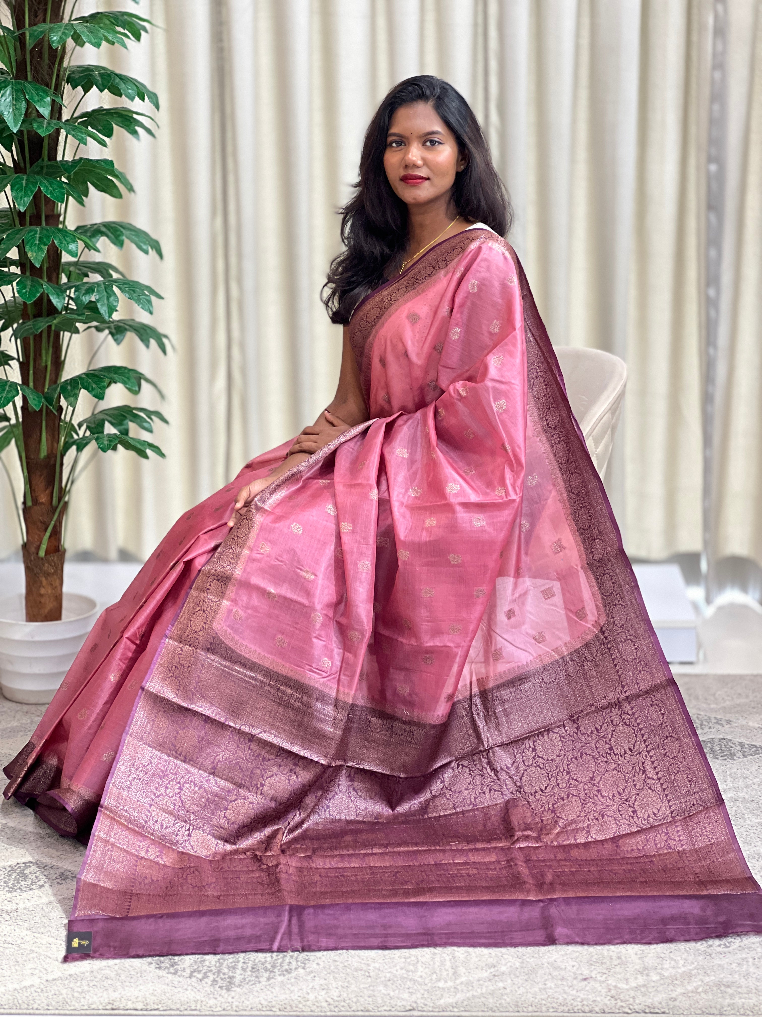 Buta Woven Pattern Banarasi Tussar Saree | ZSS130