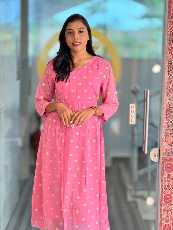 Banarasi Weaved Georgette A-Line Kurta | DNT331