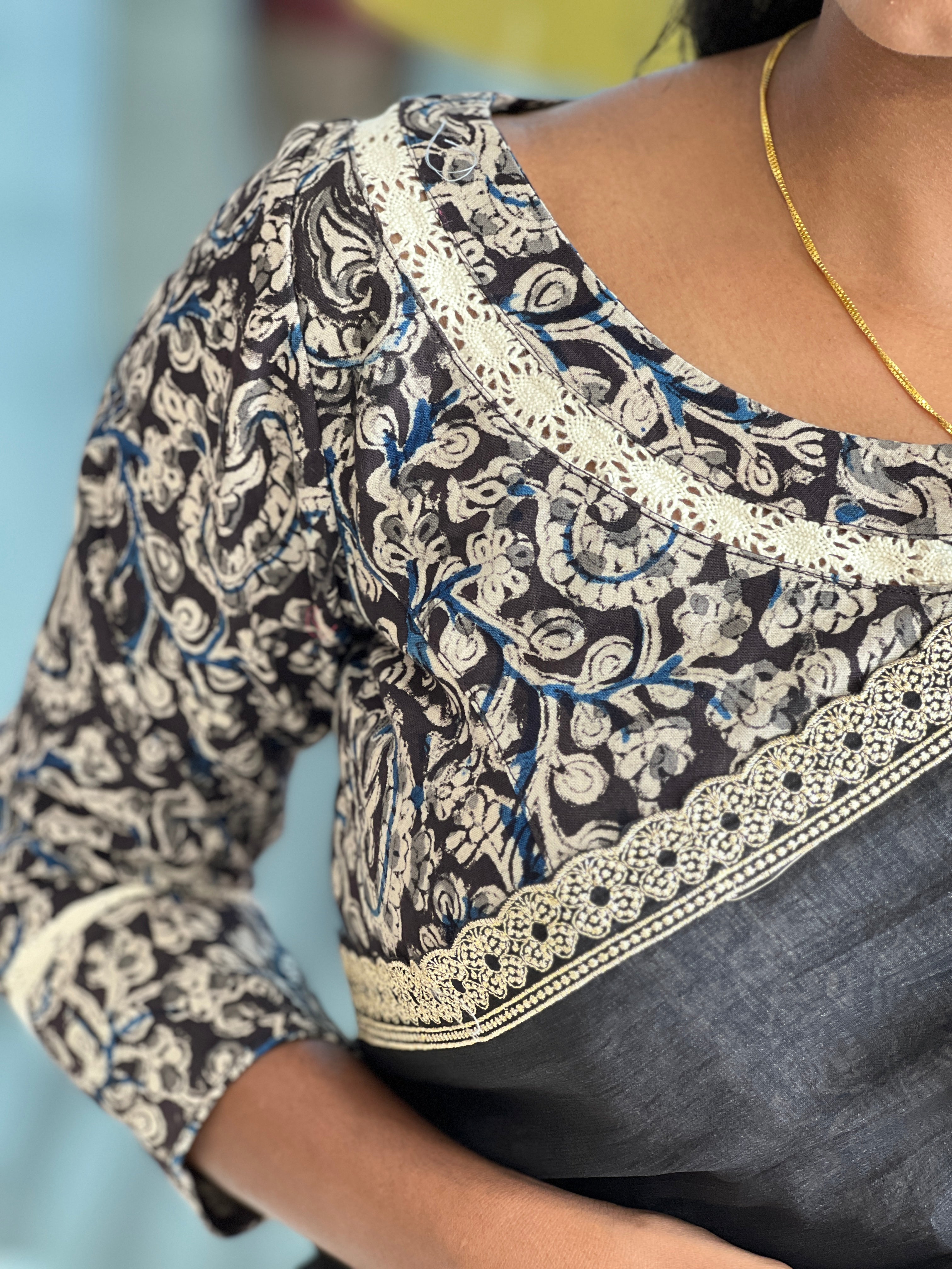 Block Printed Cotton Stitched Blouse | IT173
