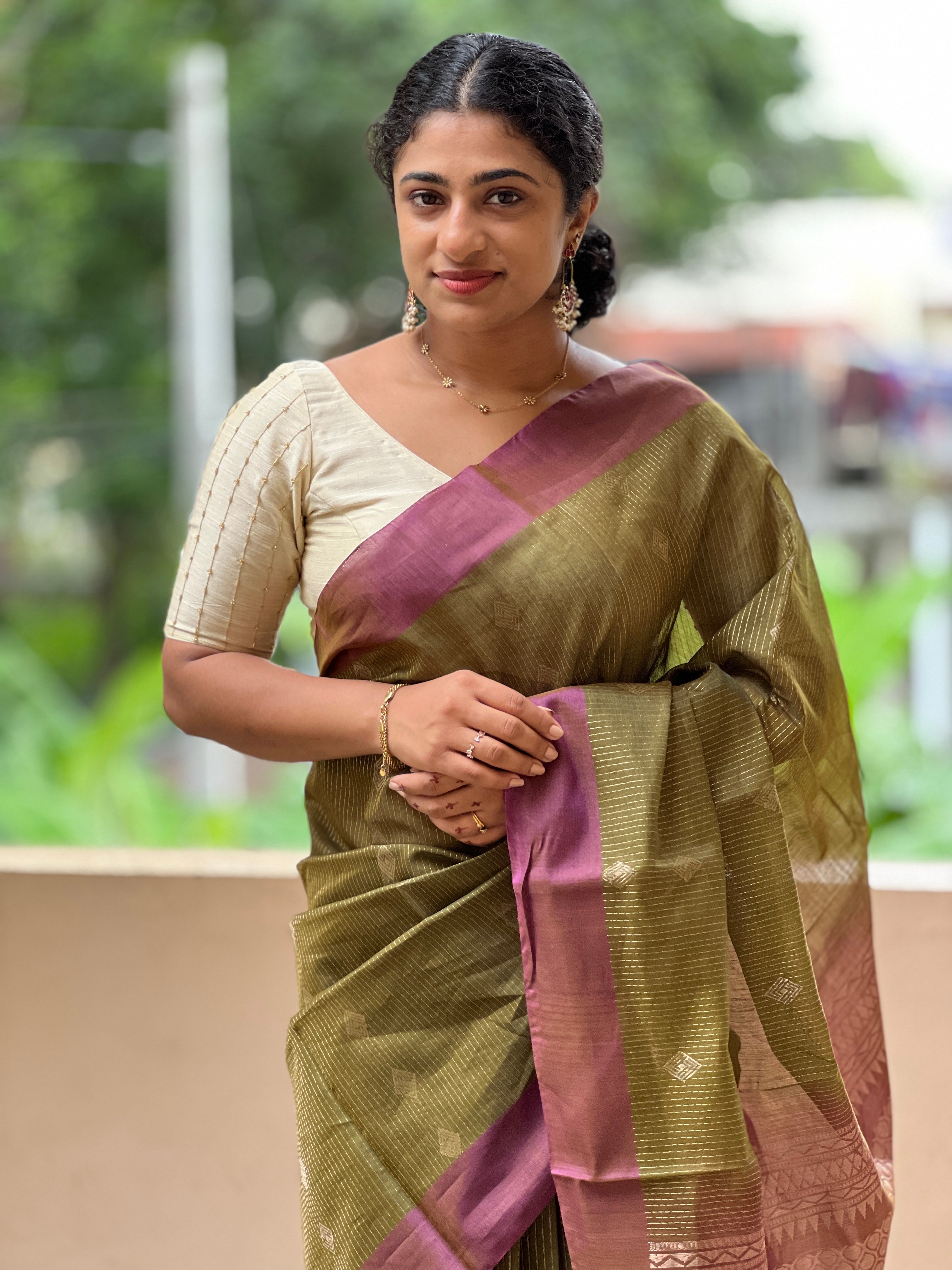 Vertical Line Weaving Cotton Silk Saree |  KTS158