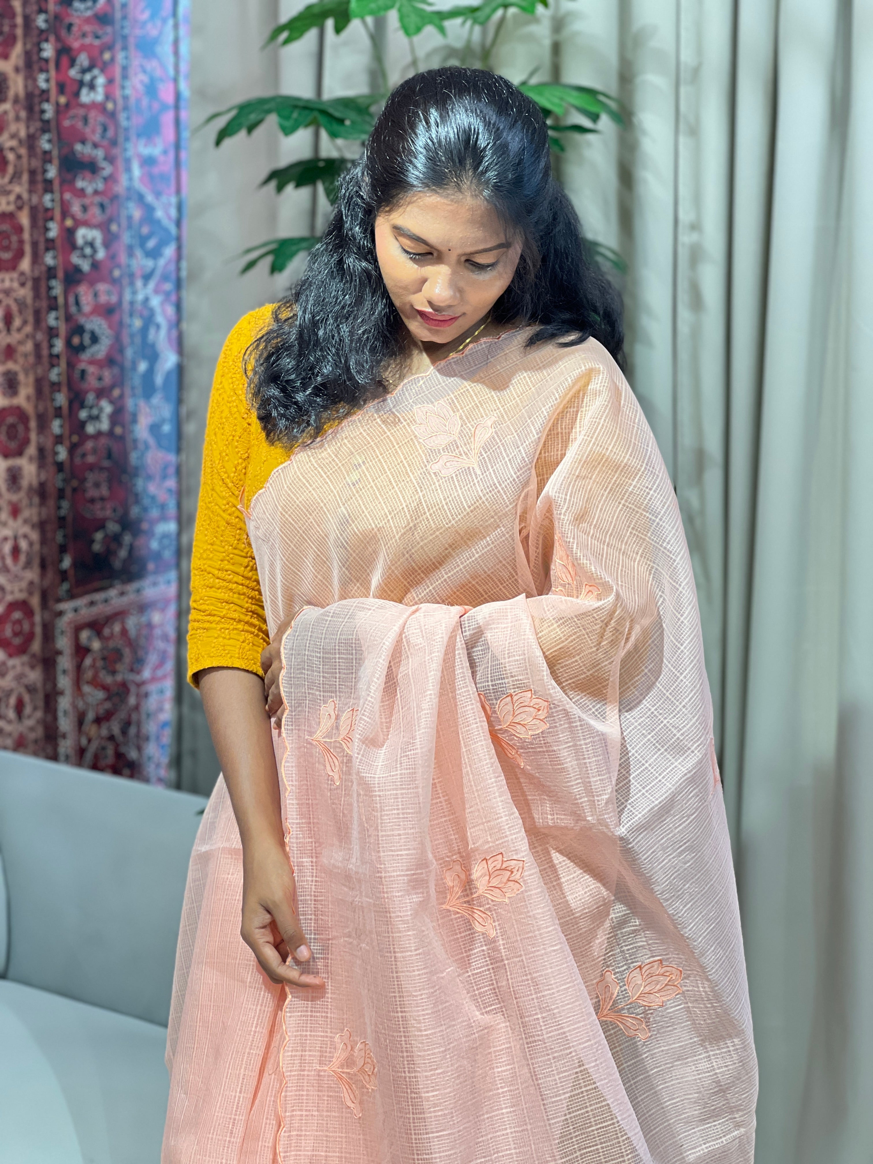 Floral Applique Detailing Kota Saree | BLD1631