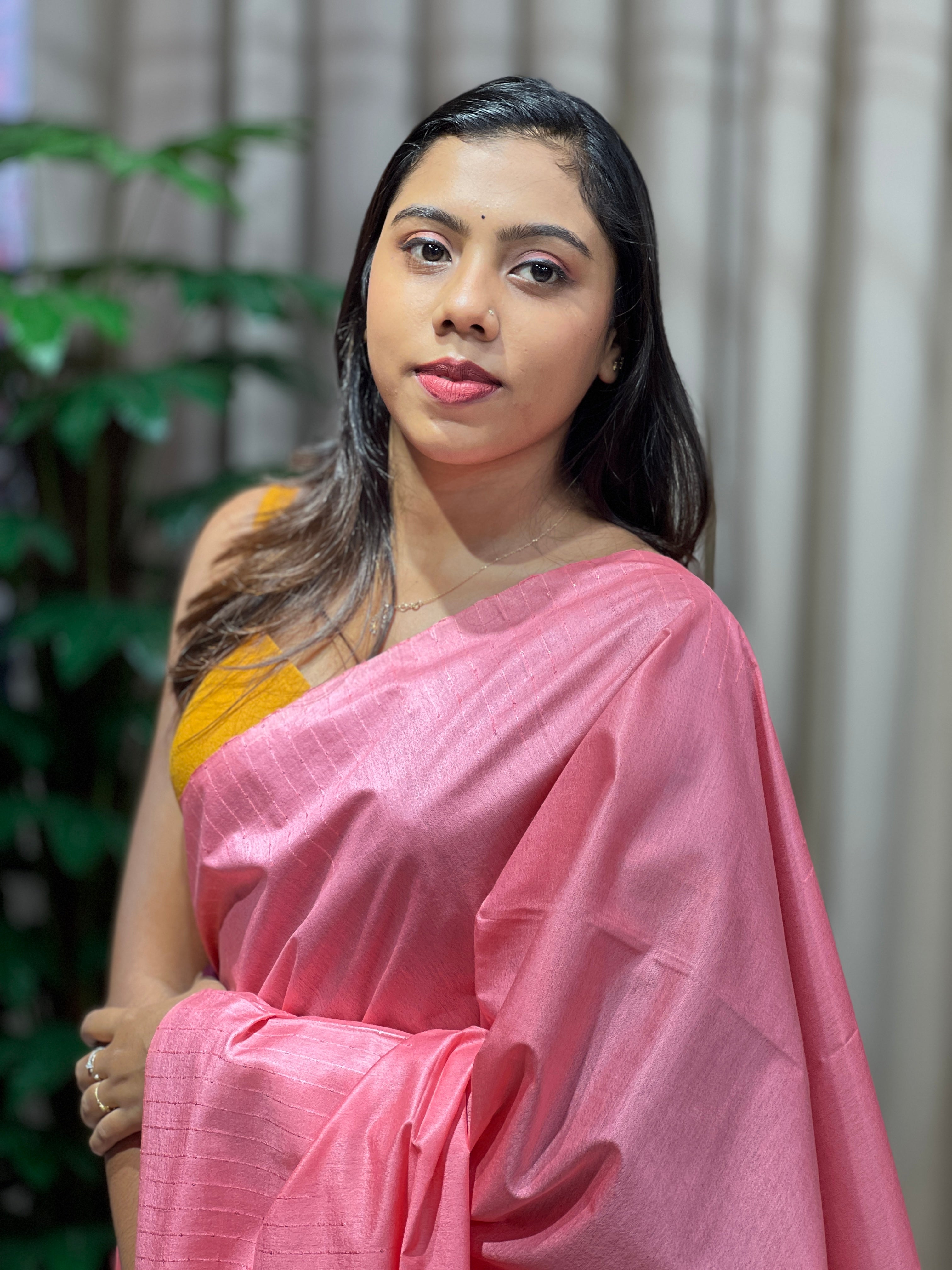 Kesiya With Sequins Detailed Bhagalpuri Linen Saree | PF1112