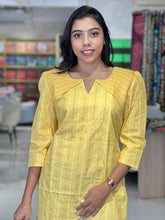 Geometric Weaving Patterned Cotton Kurta | DNT332