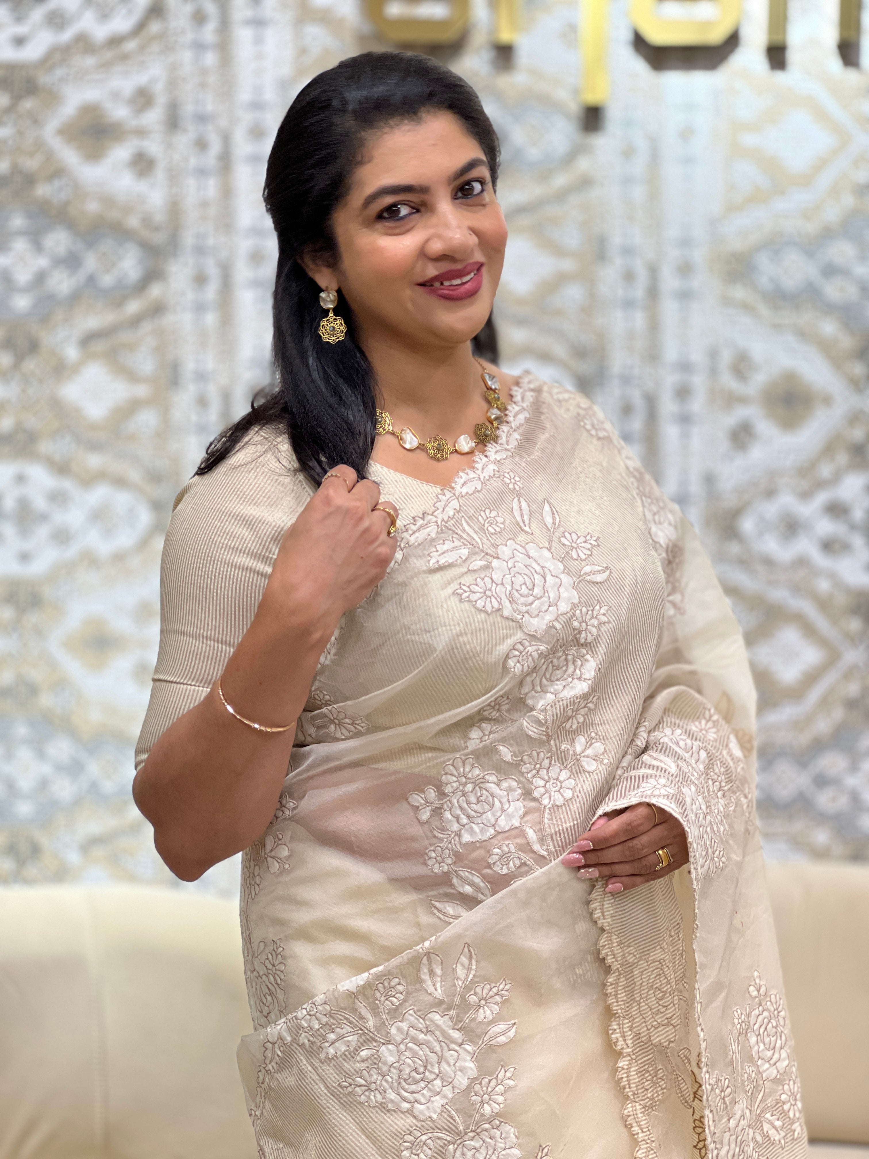 Banarasi Line Woven Viscose Organza Saree | MM631