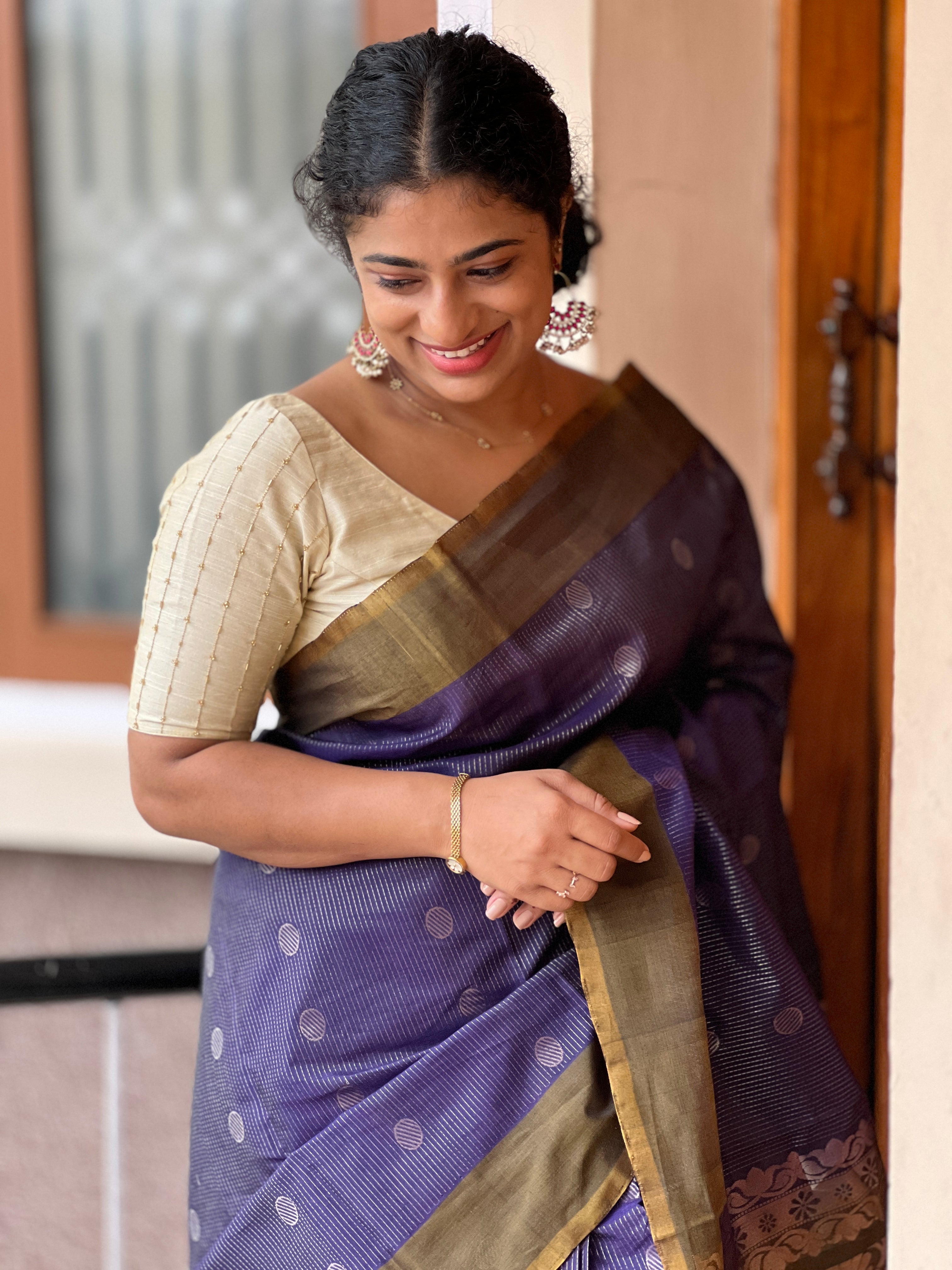 Vertical Line Weaving Cotton Silk Saree |  KTS158