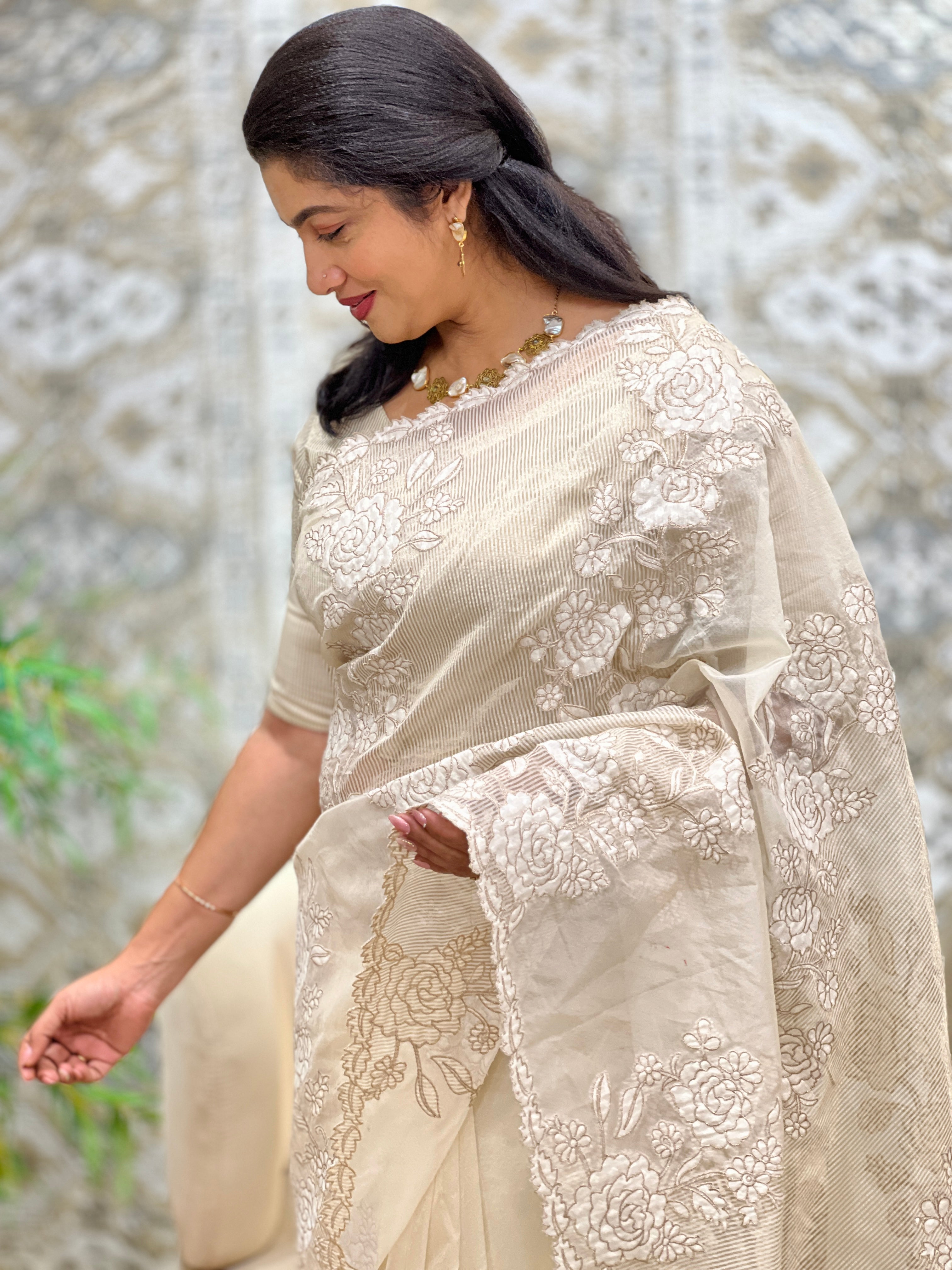 Banarasi Line Woven Viscose Organza Saree | MM631