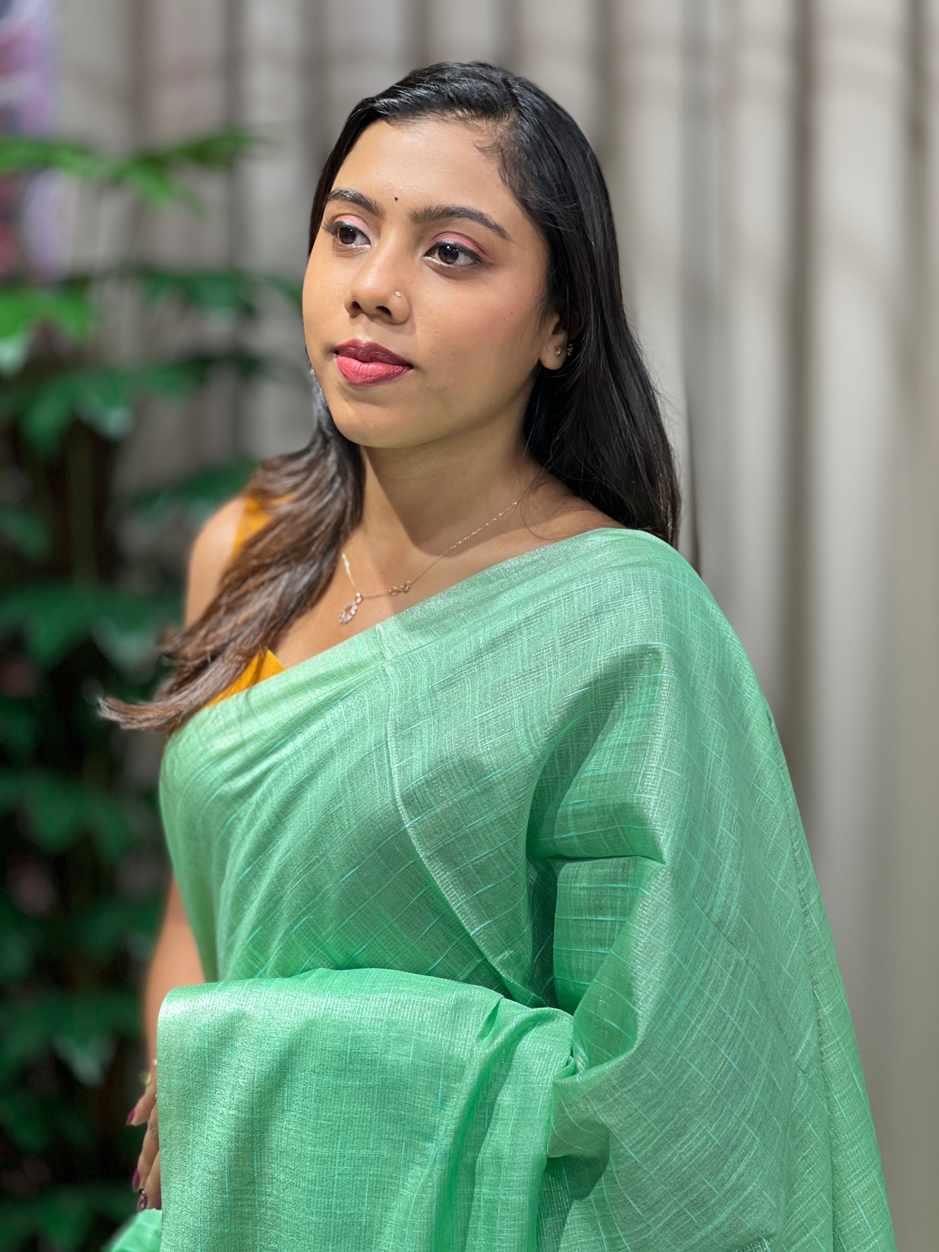 Thread Weaved Linen Finish Saree | PF1159