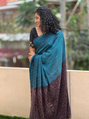 Hand Block Print Design Silky Kota Saree | ACT1153