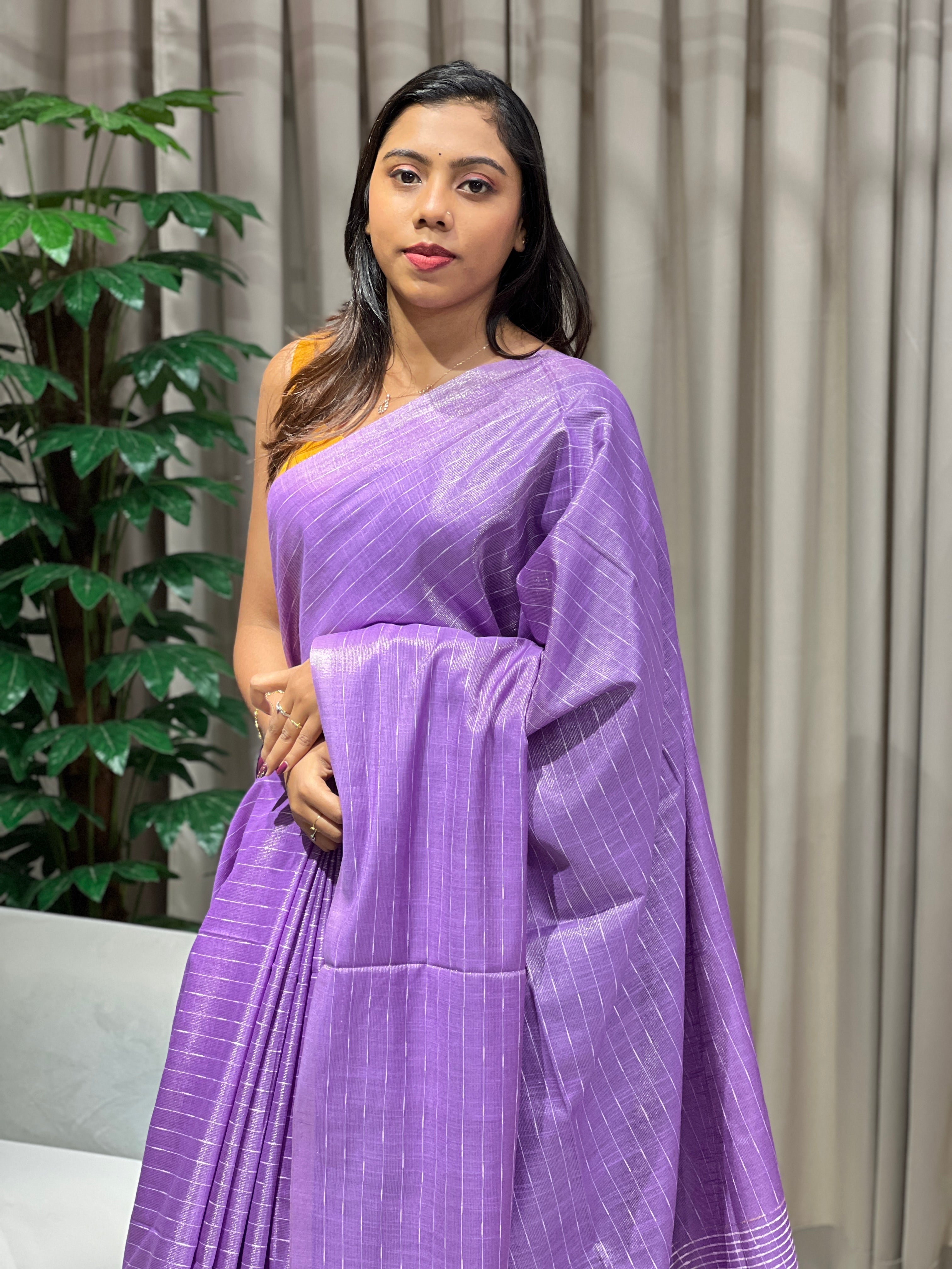 Thread Weaved Linen Finish Saree | PF1156