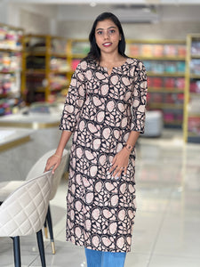 Hand Block Printed Cotton Kurta | DNT321