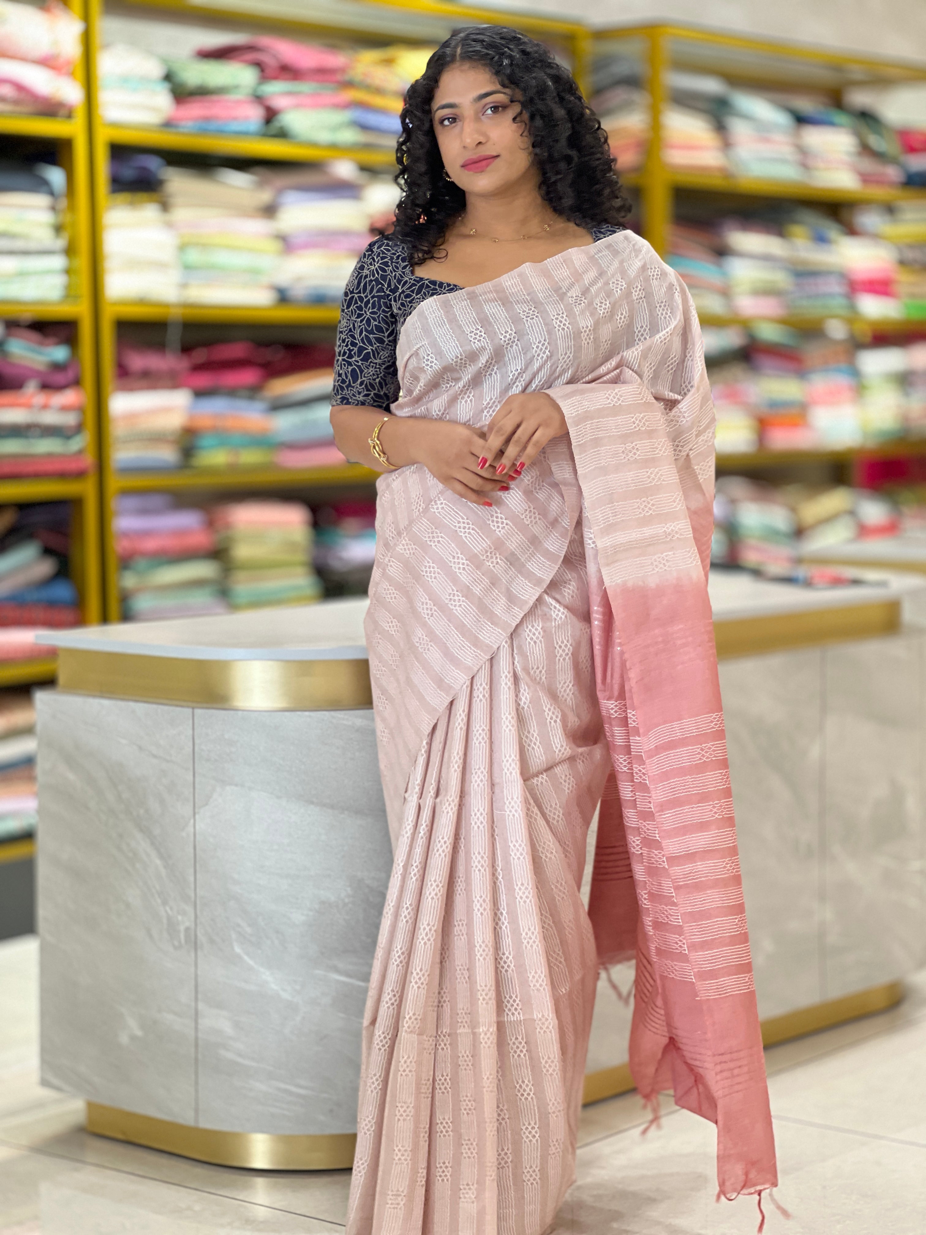 Kesiya Weaving Tussar Finish Saree | DLS267