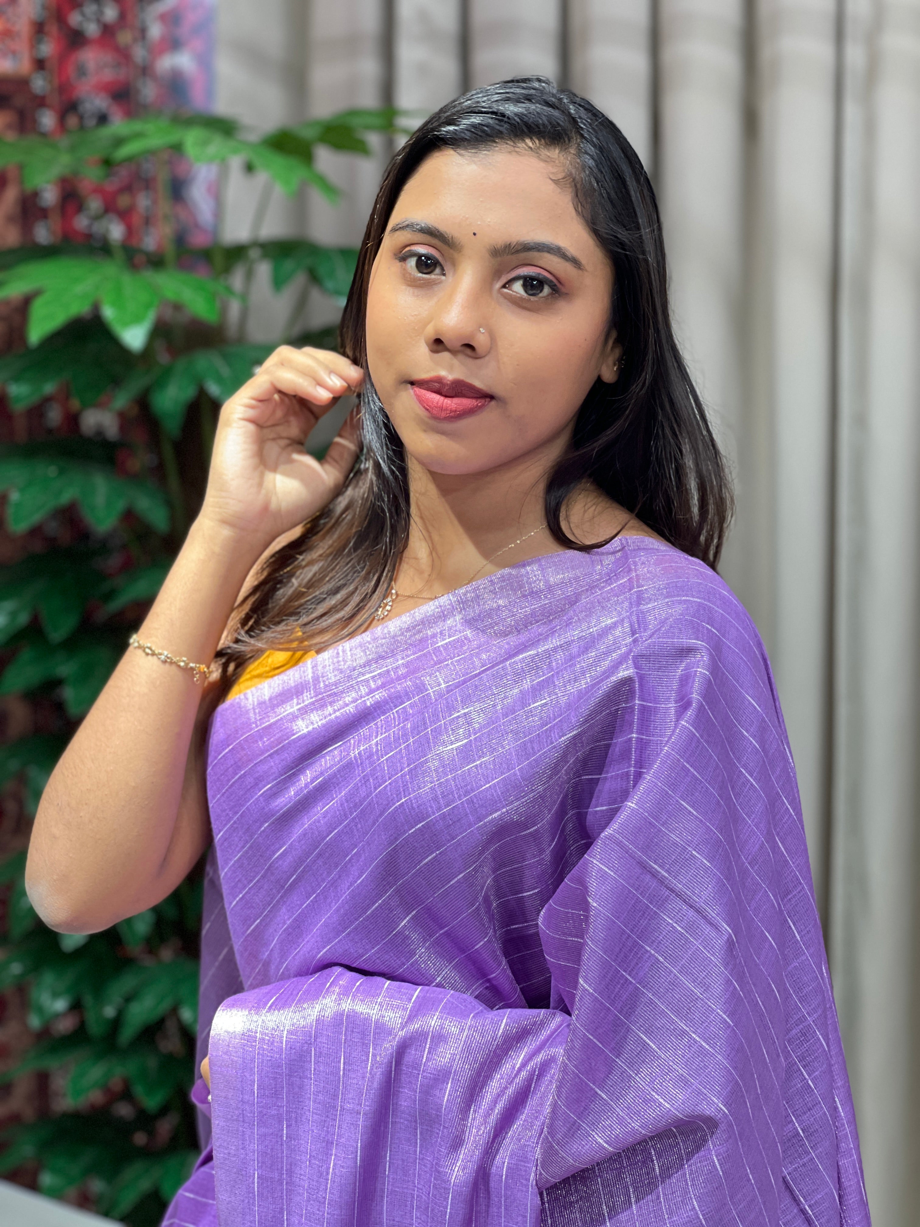 Thread Weaved Linen Finish Saree | PF1156