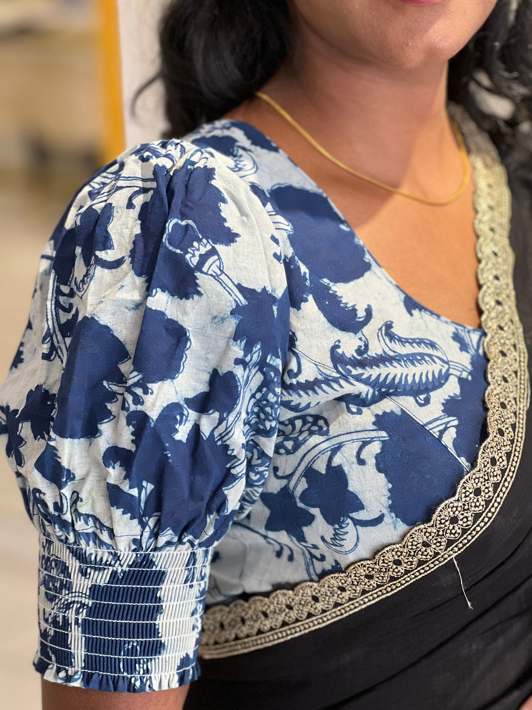 Printed Cotton Stitched Blouse | IT146