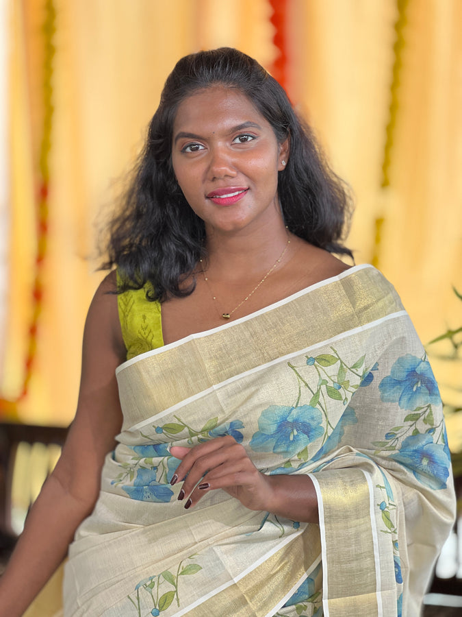 Floral Digital Printed Tissue Saree | GAT396