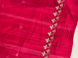 Placement Embroidery Semi Tussar Saree | SUN142