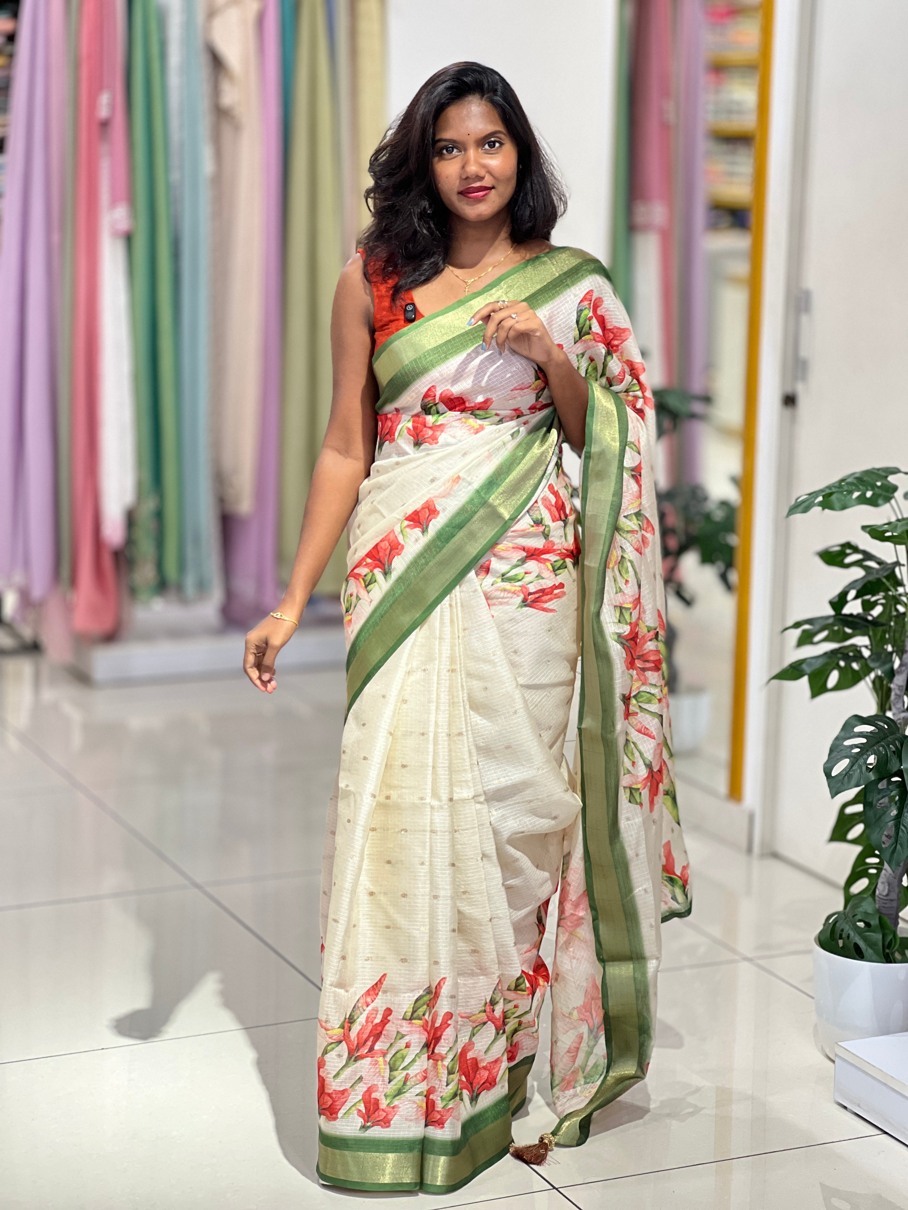Buta Weaving Pattern Kerala Silky Kota Saree |HT298