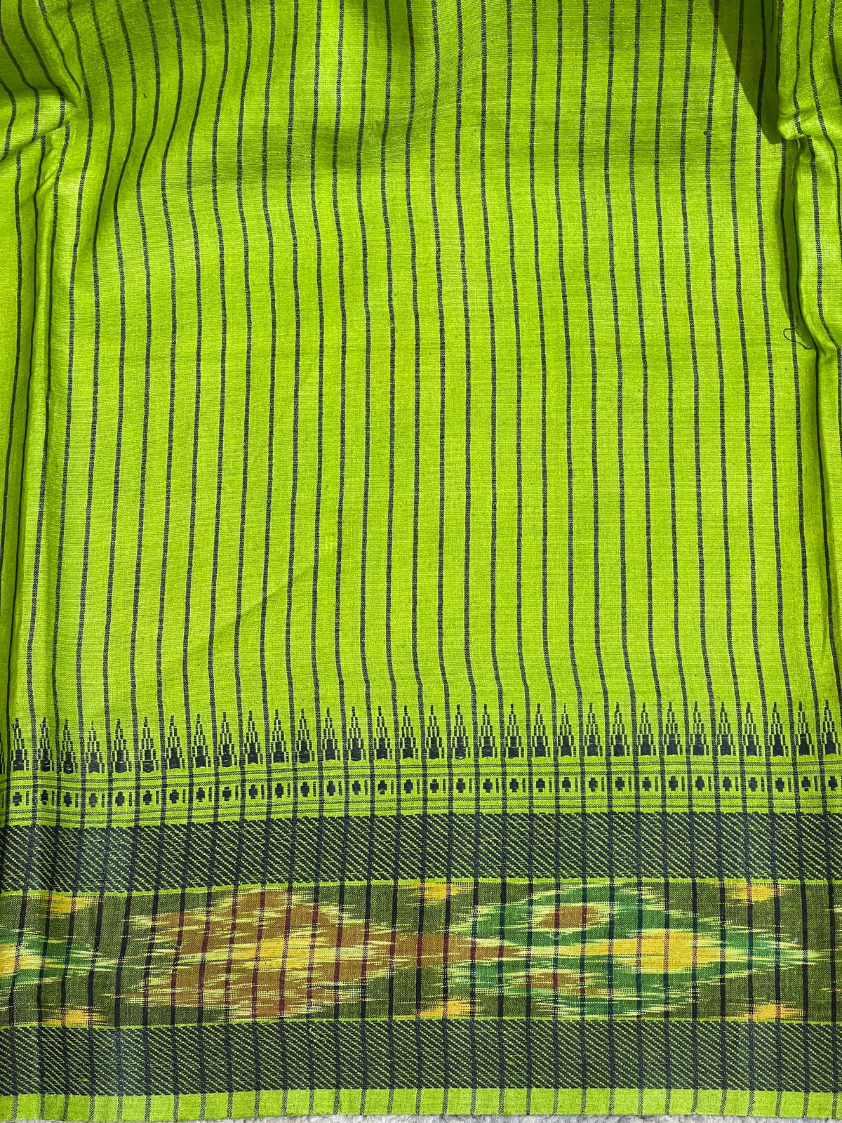 Pochampalli Weaving  Border Patterned Tussar Saree | AHD1948