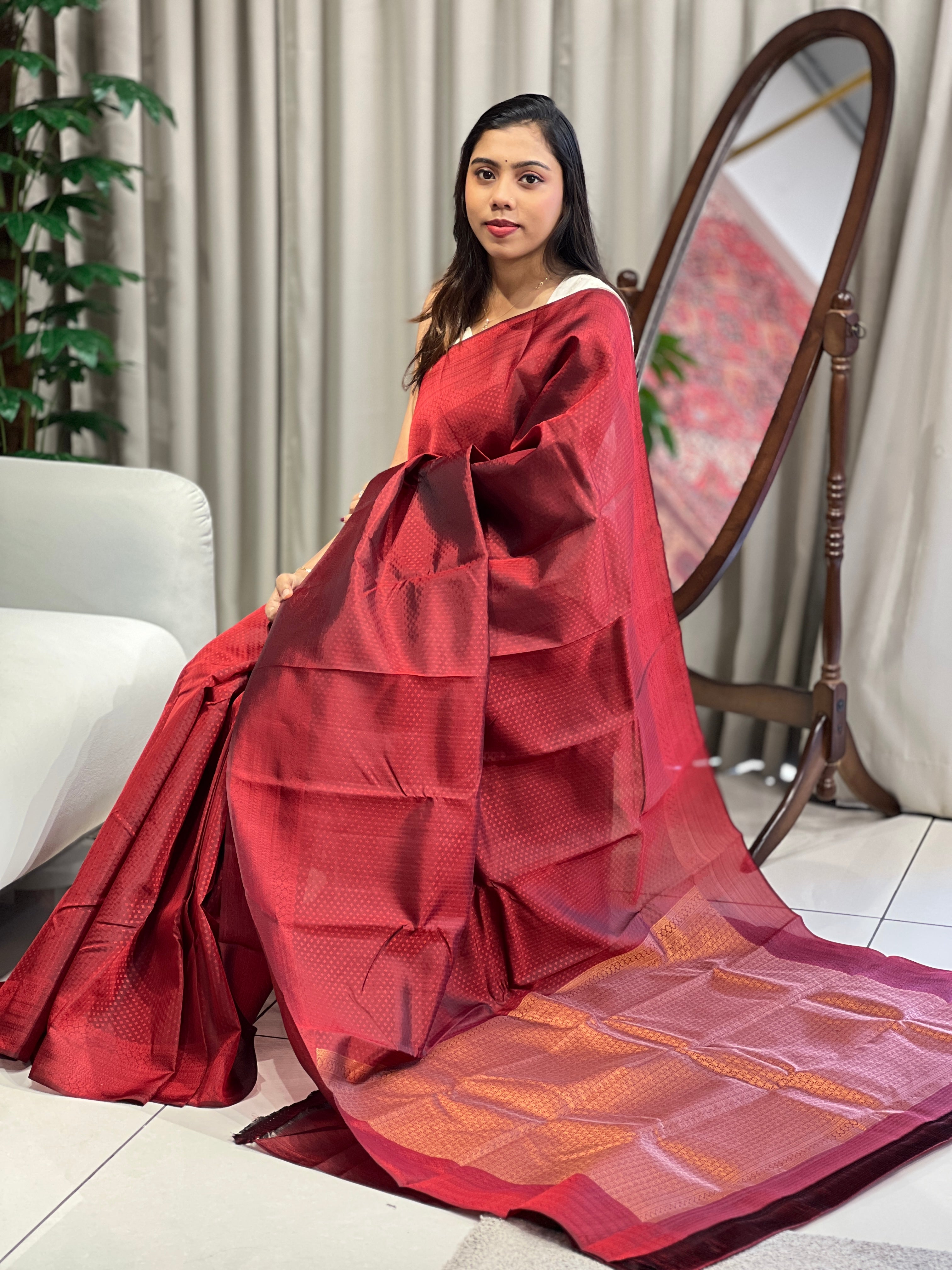 Traditional Jacquard Butta Woven Soft Silk Saree | RMR103