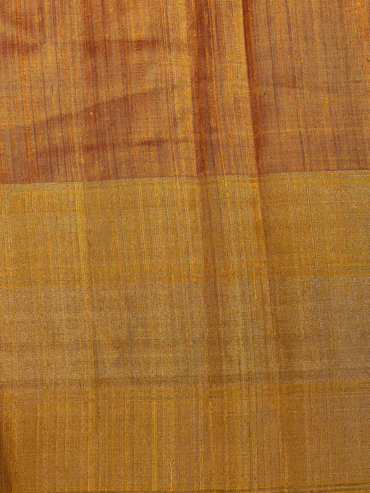 Contrast Border Pattern Tussar Saree | AHD1954