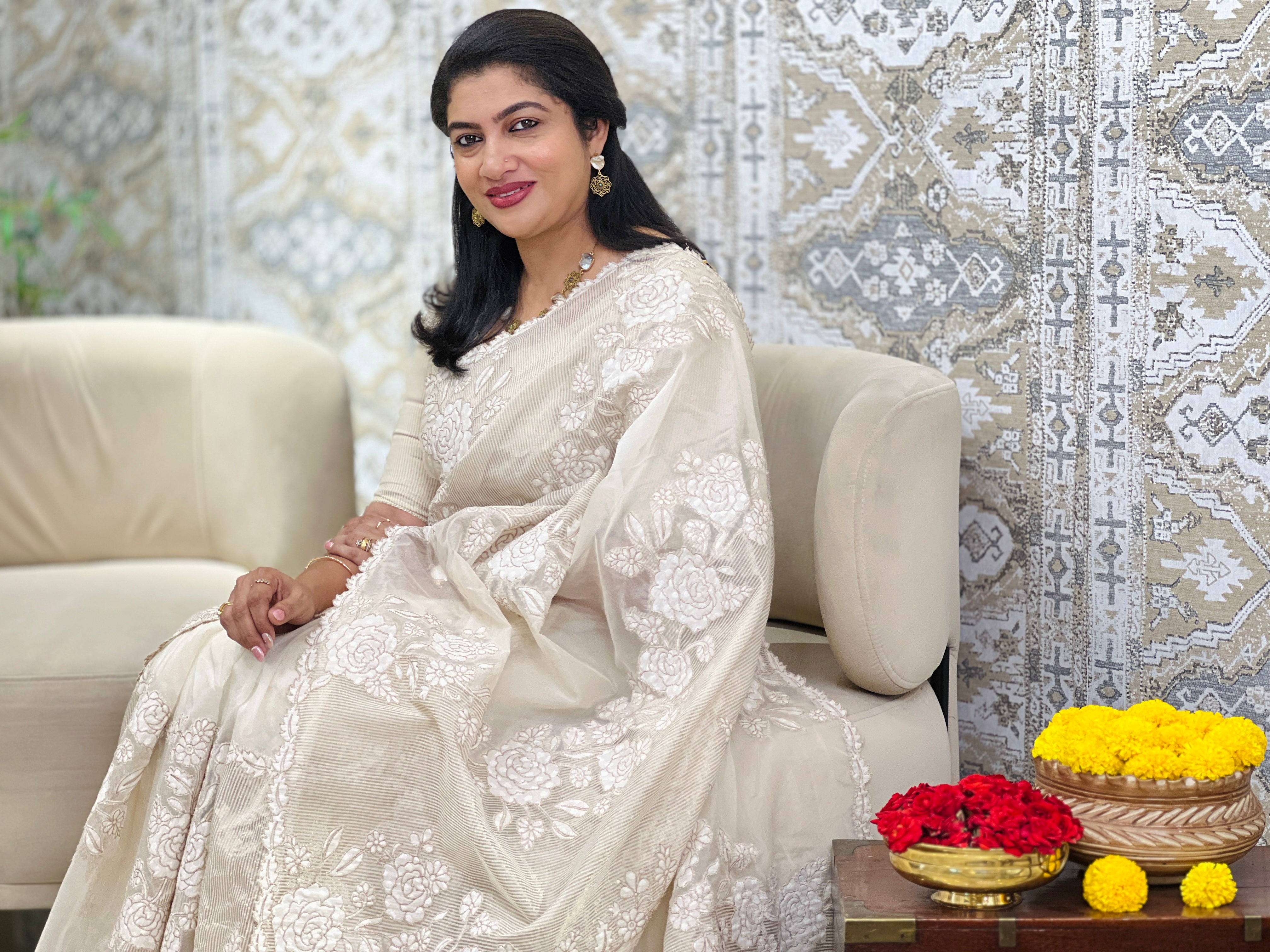 Banarasi Line Woven Viscose Organza Saree | MM631